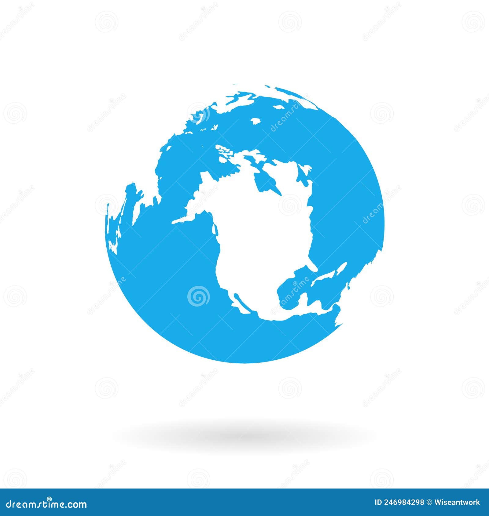 Globe Avec Continents En Forme De Terre Sur Fond Blanc, Image 3d De La  Planète Terre Avec Ombre Isolée Sur Blanc, Vue Sur Leurope Et Lafrique,  Photo De Photographie Hd Image de