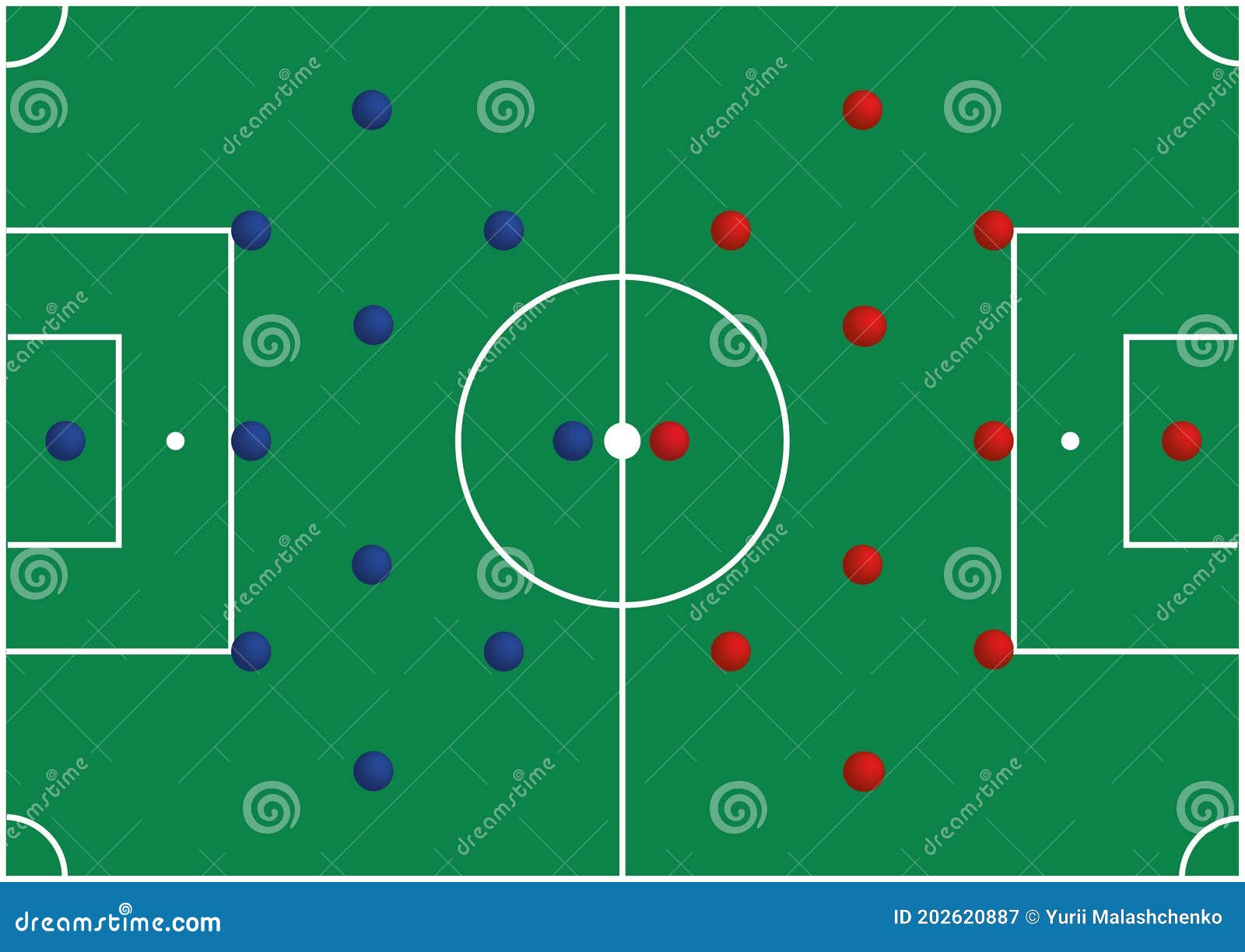 Dessin Terrain De Foot Avec Joueurs Plan D'un Terrain De Football Avec Des Frites De Joueurs Illustration Stock - Illustration du école, organisation: 202620887