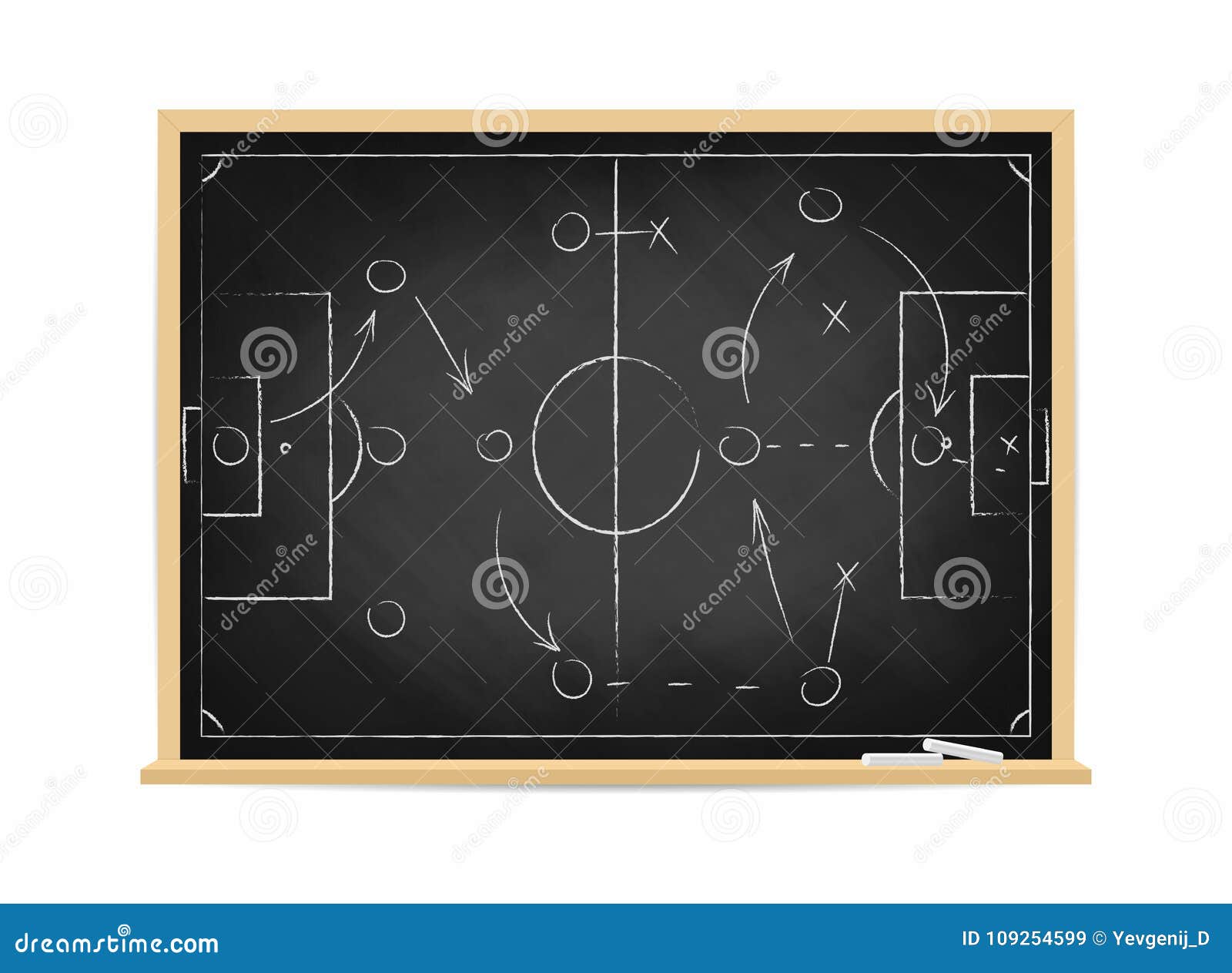 Plan De La Tactique Du Football Sur Le Tableau Stratégie D'équipe De  Football Pour Le Jeu Fond Tiré Par La Main De Terrain De Foo Illustration  de Vecteur - Illustration du motivation