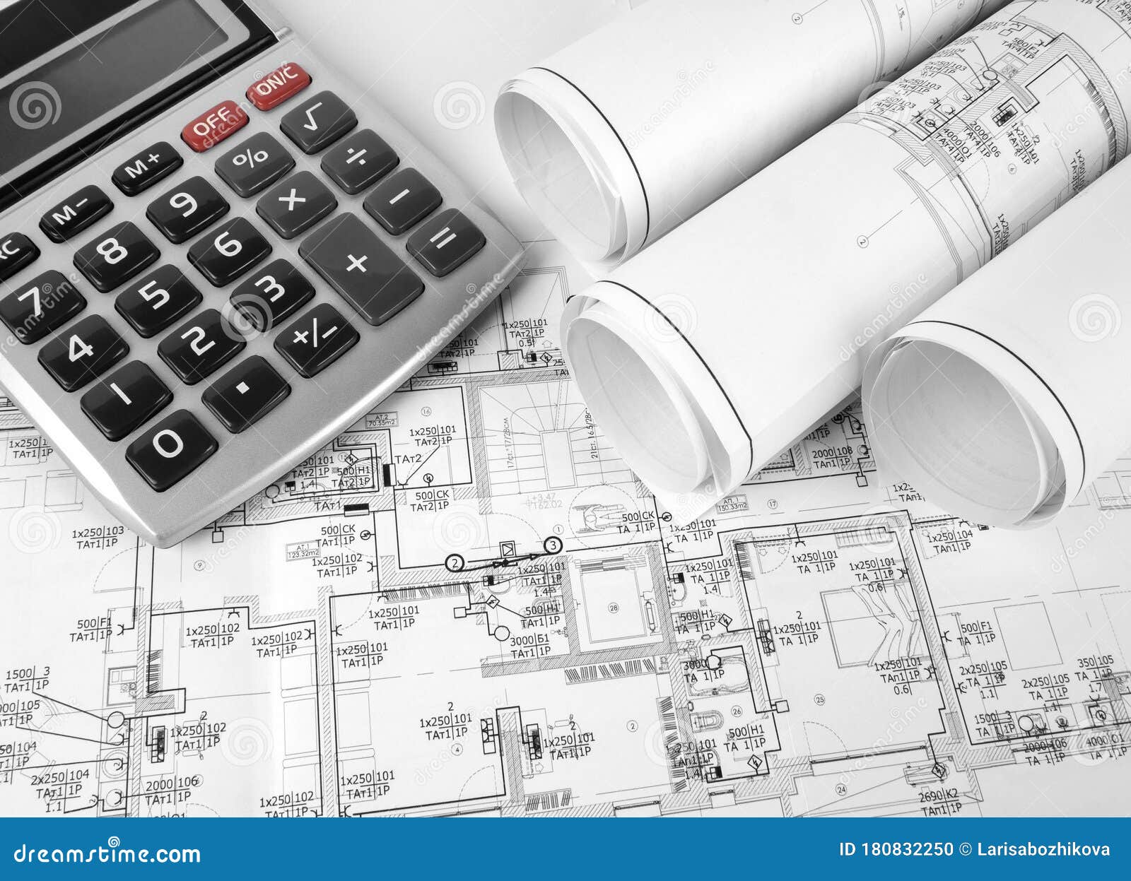 The Plan of Electrical Installation Stock Photo Image of paper