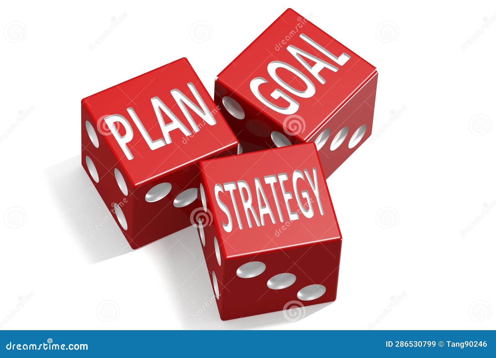 Plan Goal and Strategy Word on Red Dices Stock Illustration ...