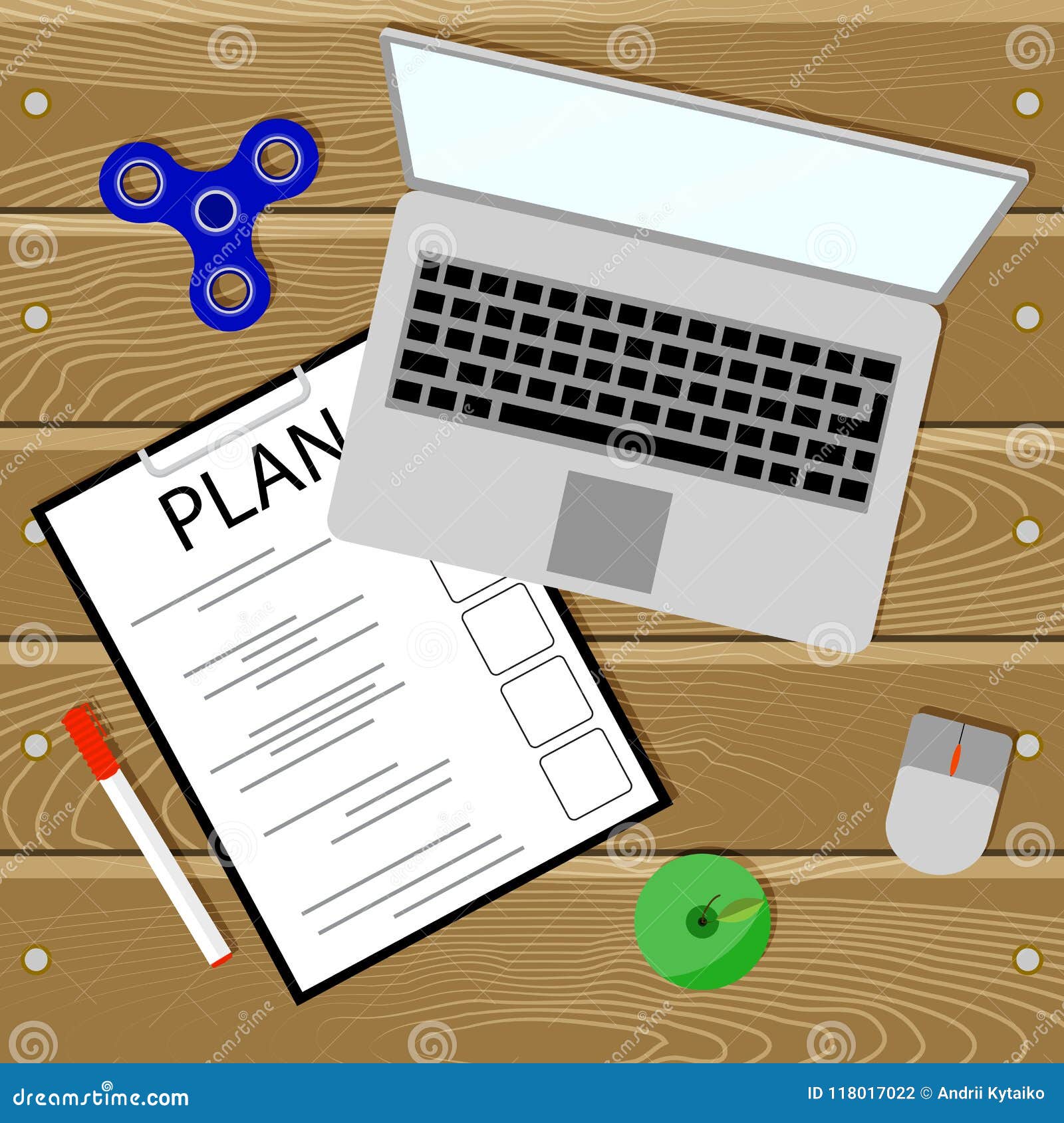 Plan with laptop stock vector. Illustration of digital 118017022