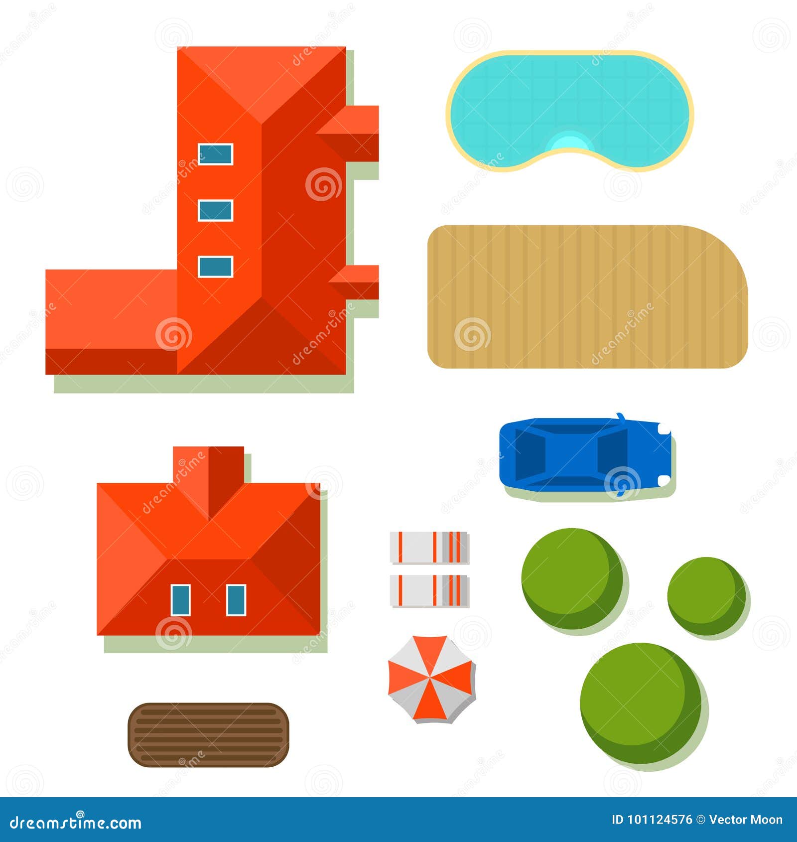  Plan  Of Private House  Vector  Illustration Top  View  Of 