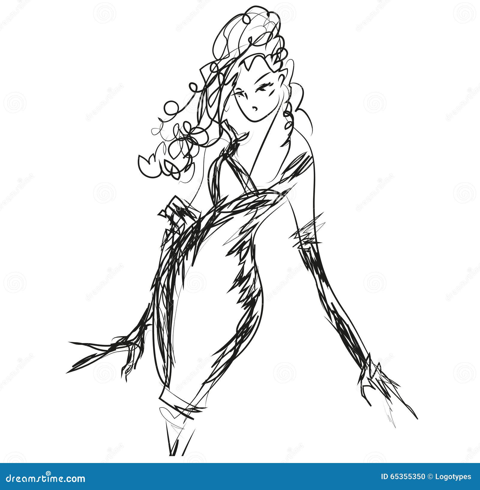 Dessin de mode de femme illustration stock. Illustration du fille