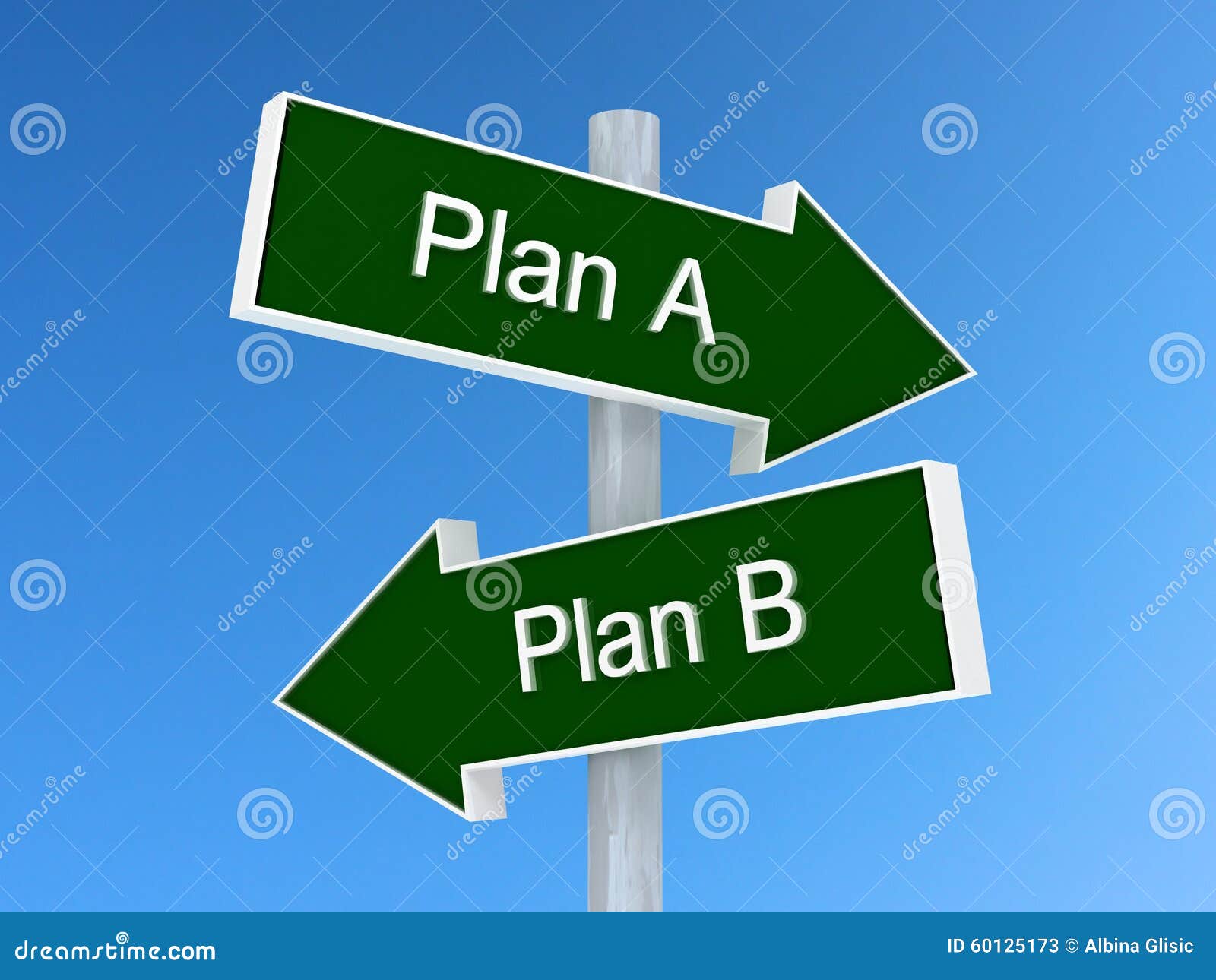 Plan A Vs Plan B Sign. First Or Second Choice Concept Stock