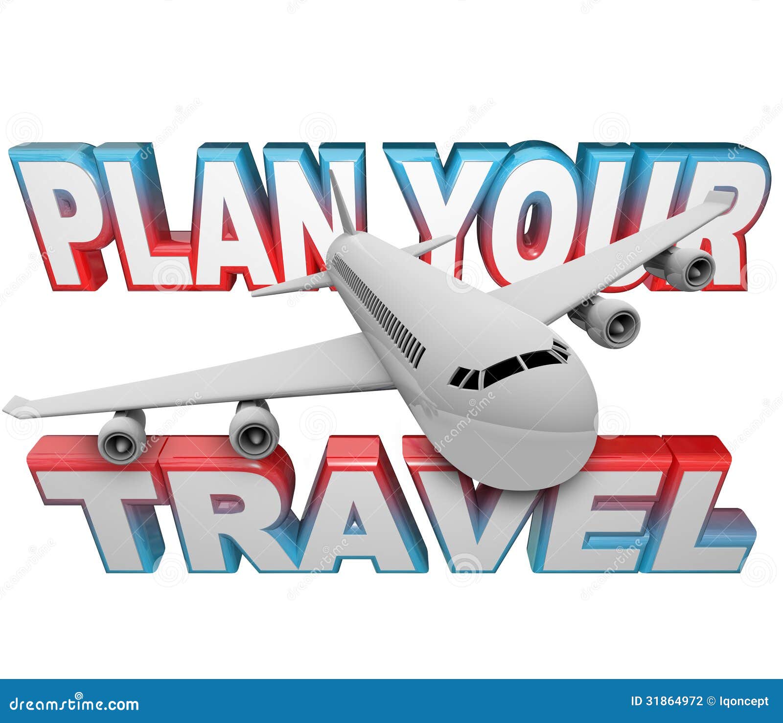 Plan Your Travel Itinerary Words Airplane Background Stock 