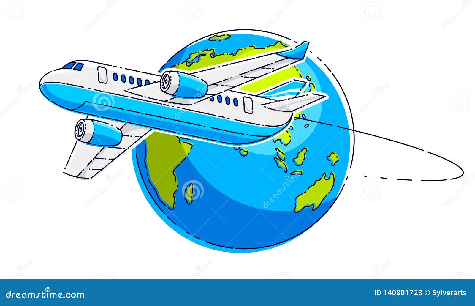 Plane Airliner with Earth Planet, Airlines Air Travel Emblem or ...