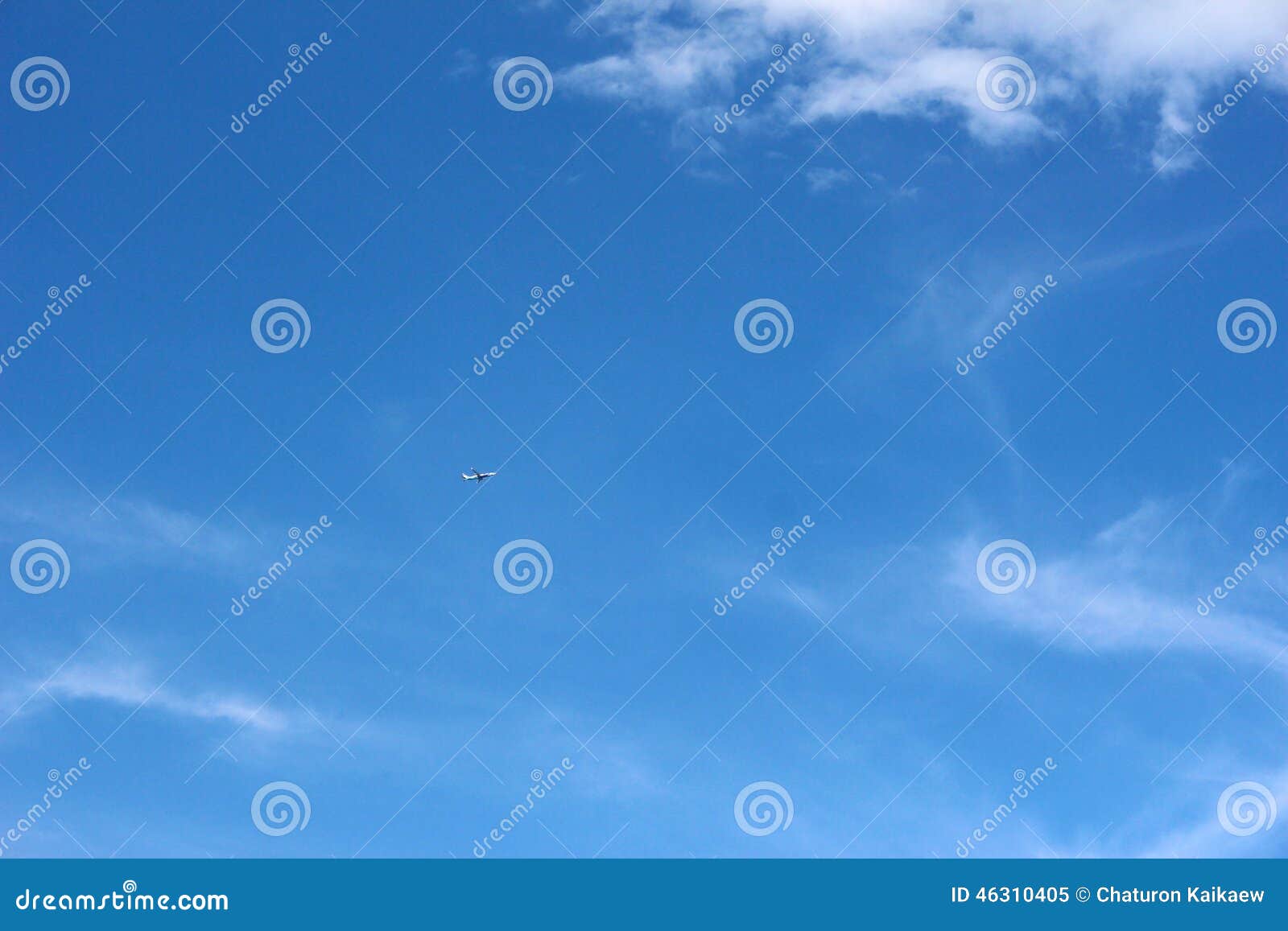 plane on clear blue sky