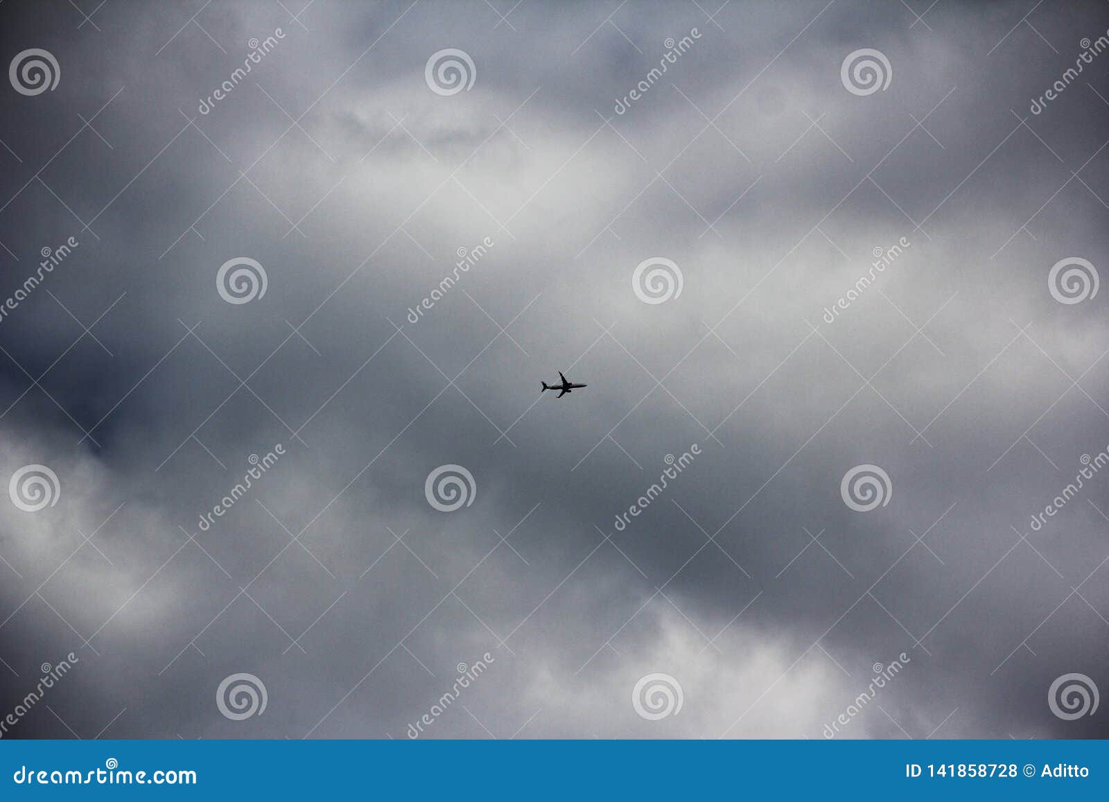plane on cloudy day