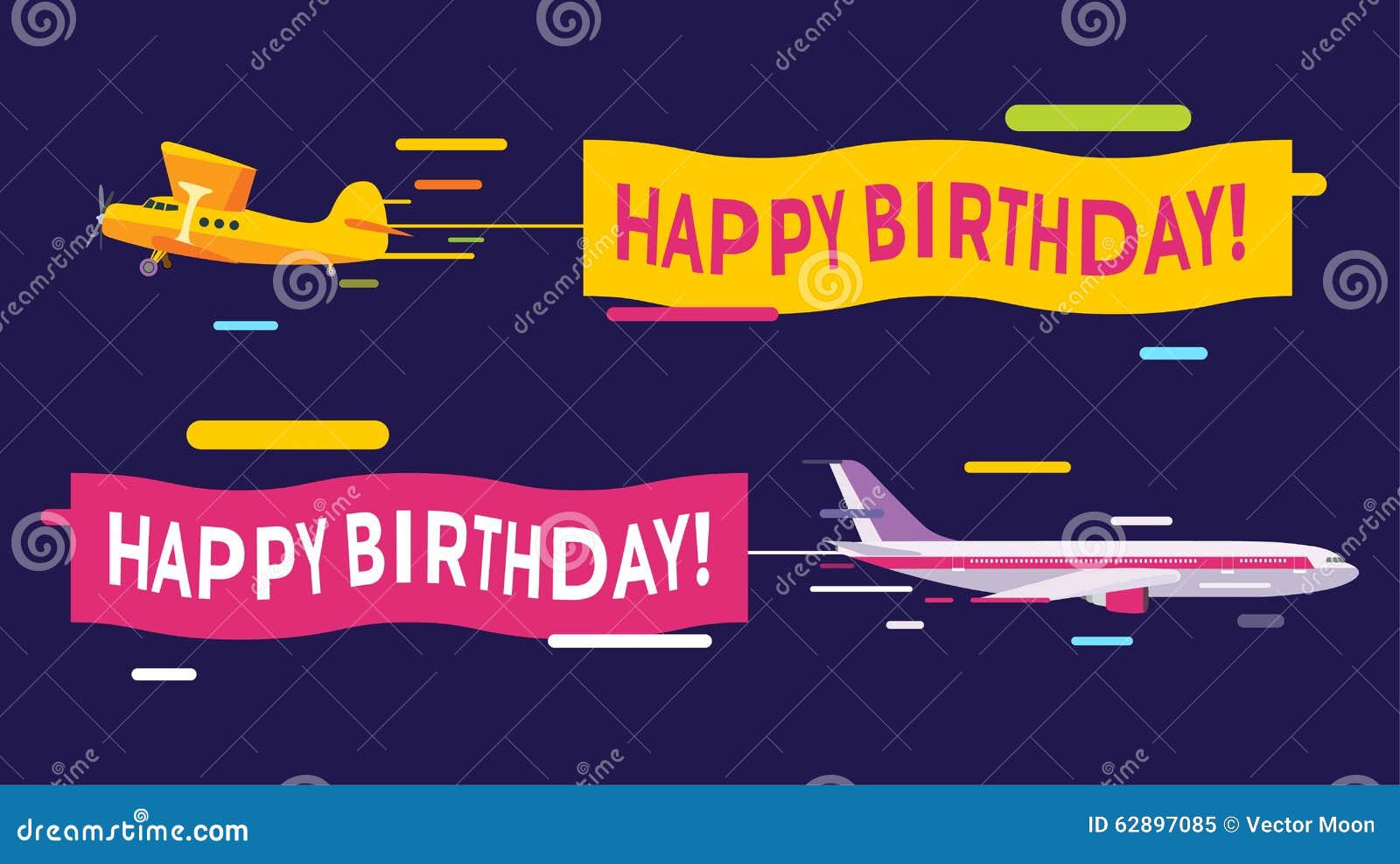 Plane Flying With Advertising Banners Stock Vector ...