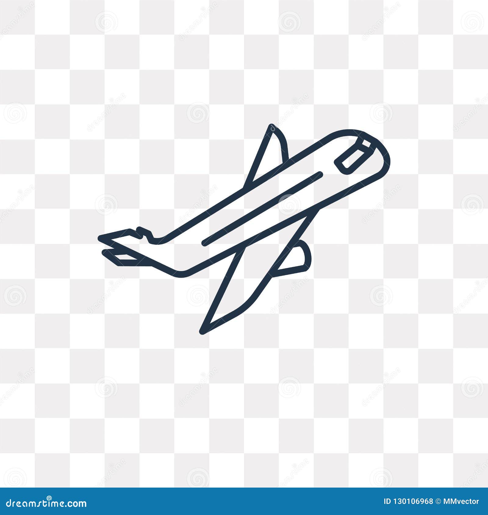 Plane Flying Vector Icon Isolated on Transparent Background, Lin Stock  Vector - Illustration of airline, flying: 130106968