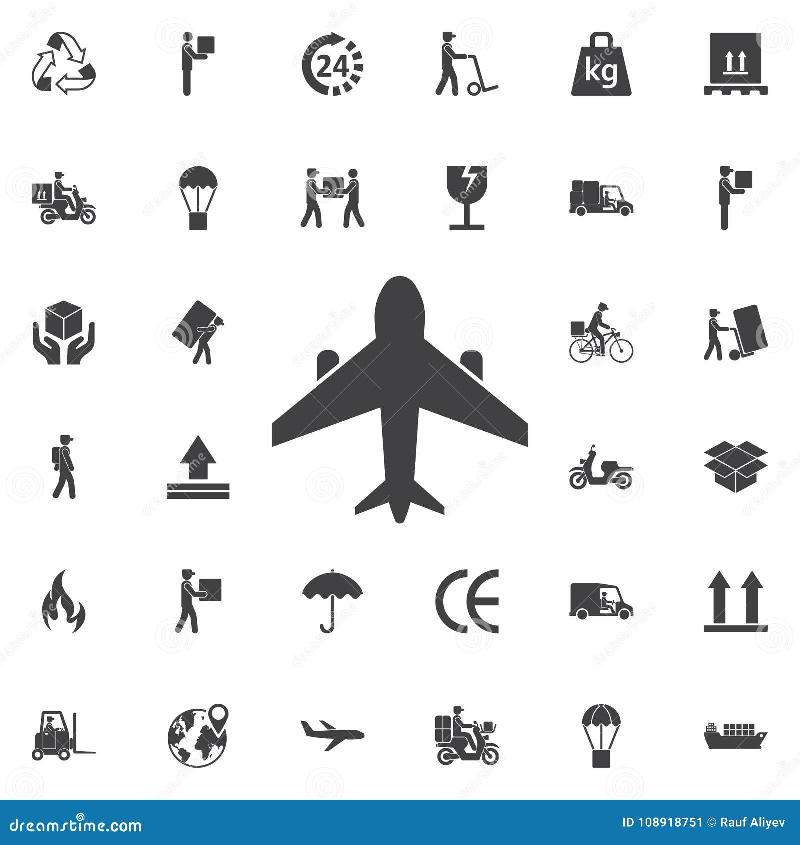 Plane icon vector stock illustration. Illustration of concept - 108918751