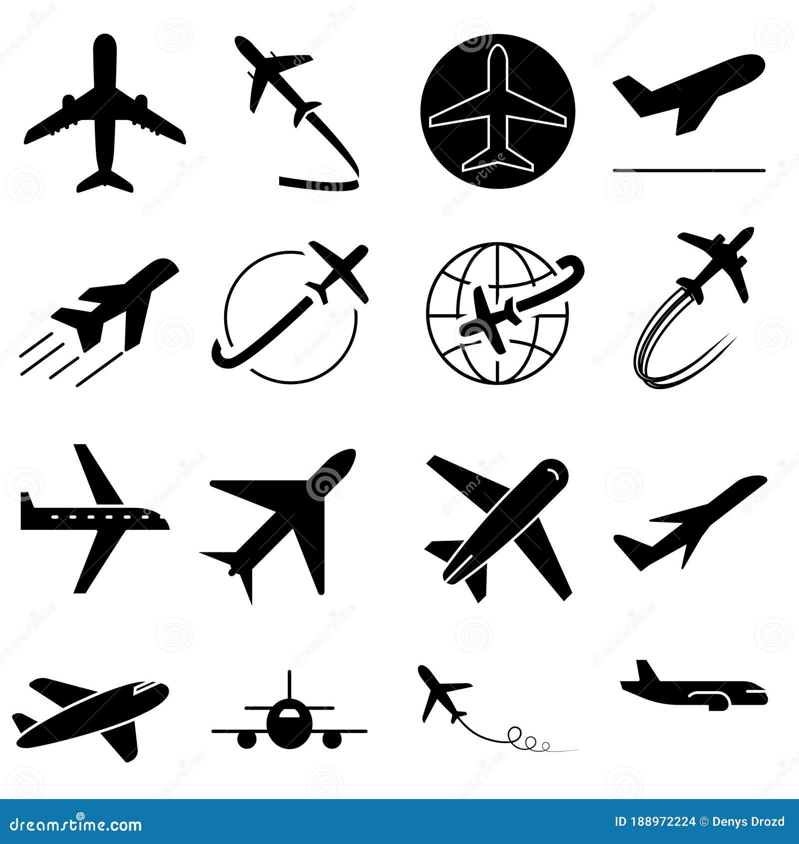 plane icon  set. aviation  sign collection. travel . aircraft logo.