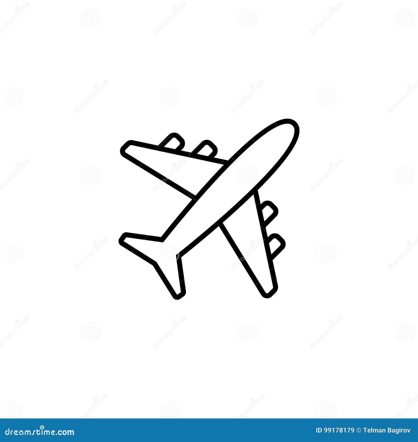 Plane Icon on White Background Stock Illustration - Illustration of cargo,  transportation: 99178179