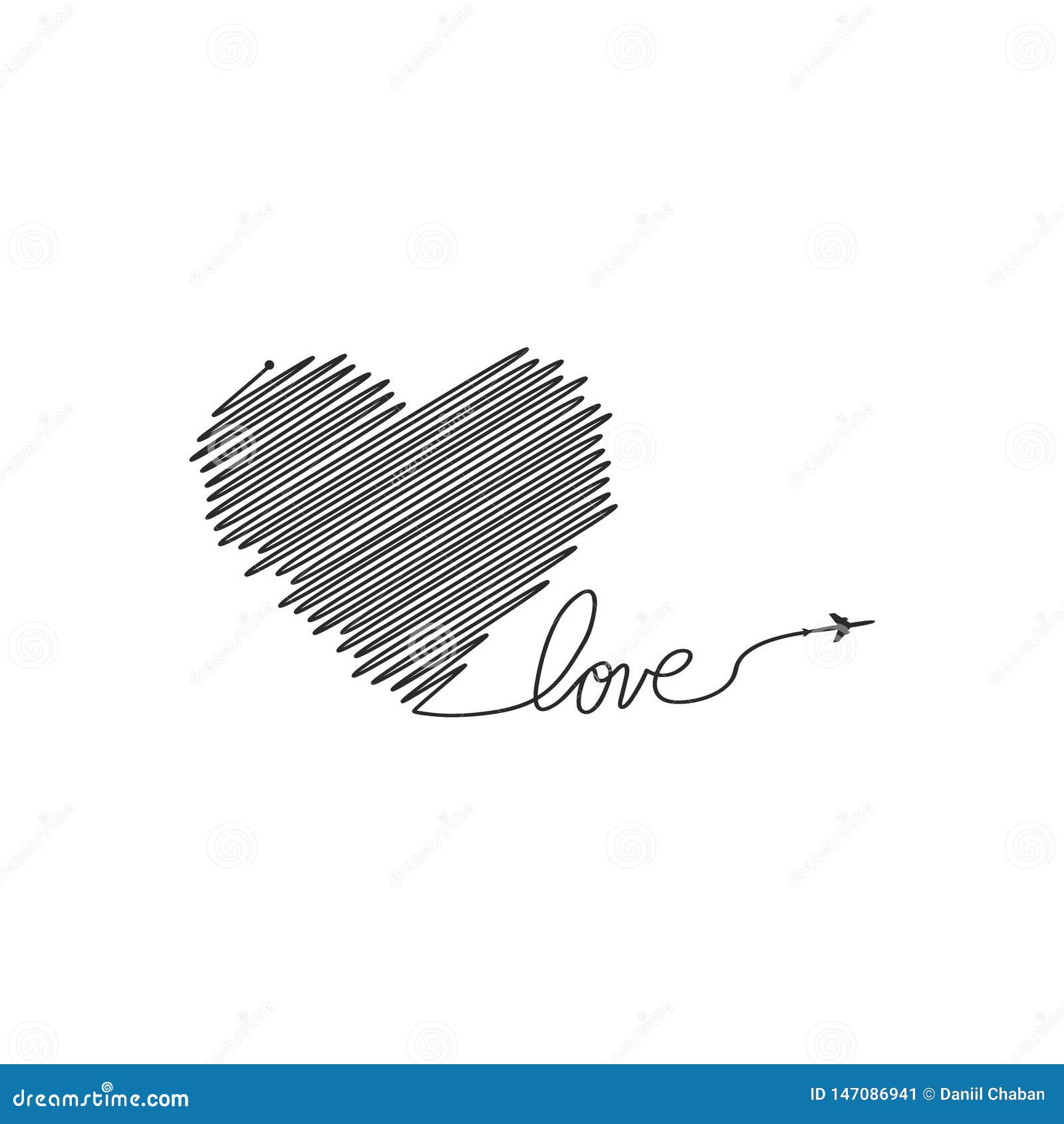 Download Plane And Its Track In The Shape Of A Heart On White ...