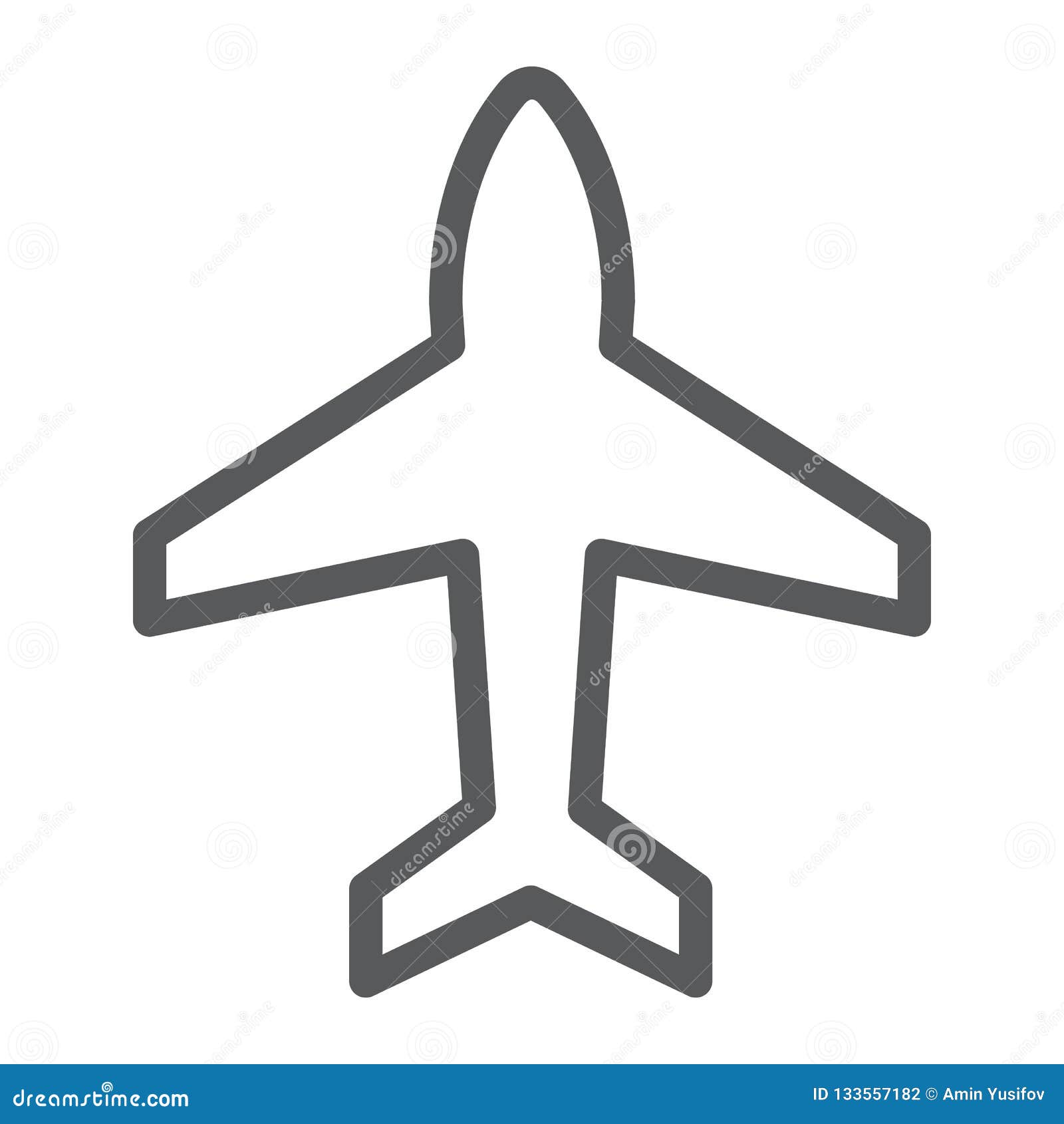 plane line icon, aircraft and jet, airplane sign,  graphics, a linear pattern on a white background.
