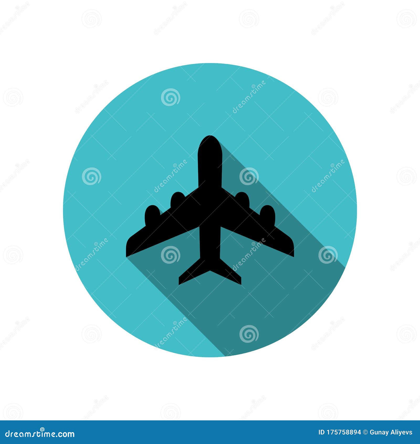 plane long shadow icon. simple glyph, flat  of transport icons for ui and ux, website or mobile application