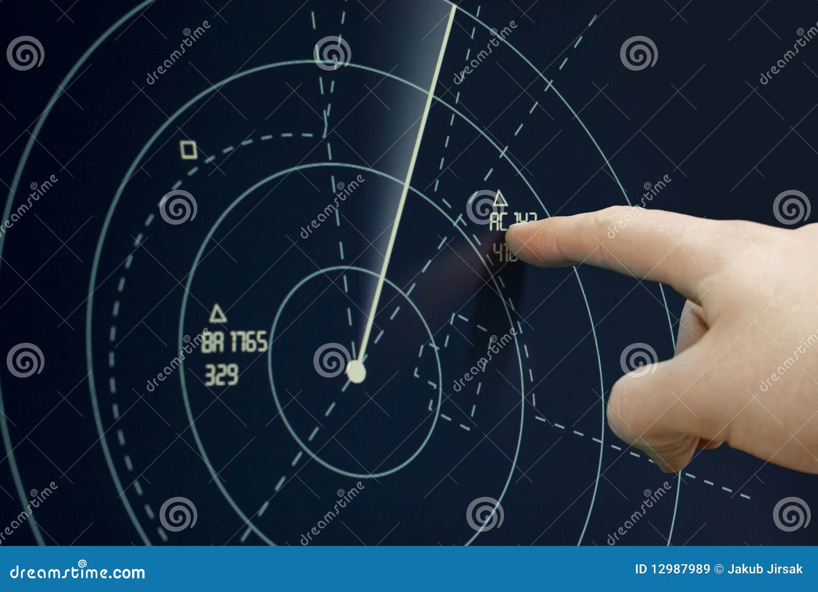Plane on radar stock image. Image of aviation, display 12987989