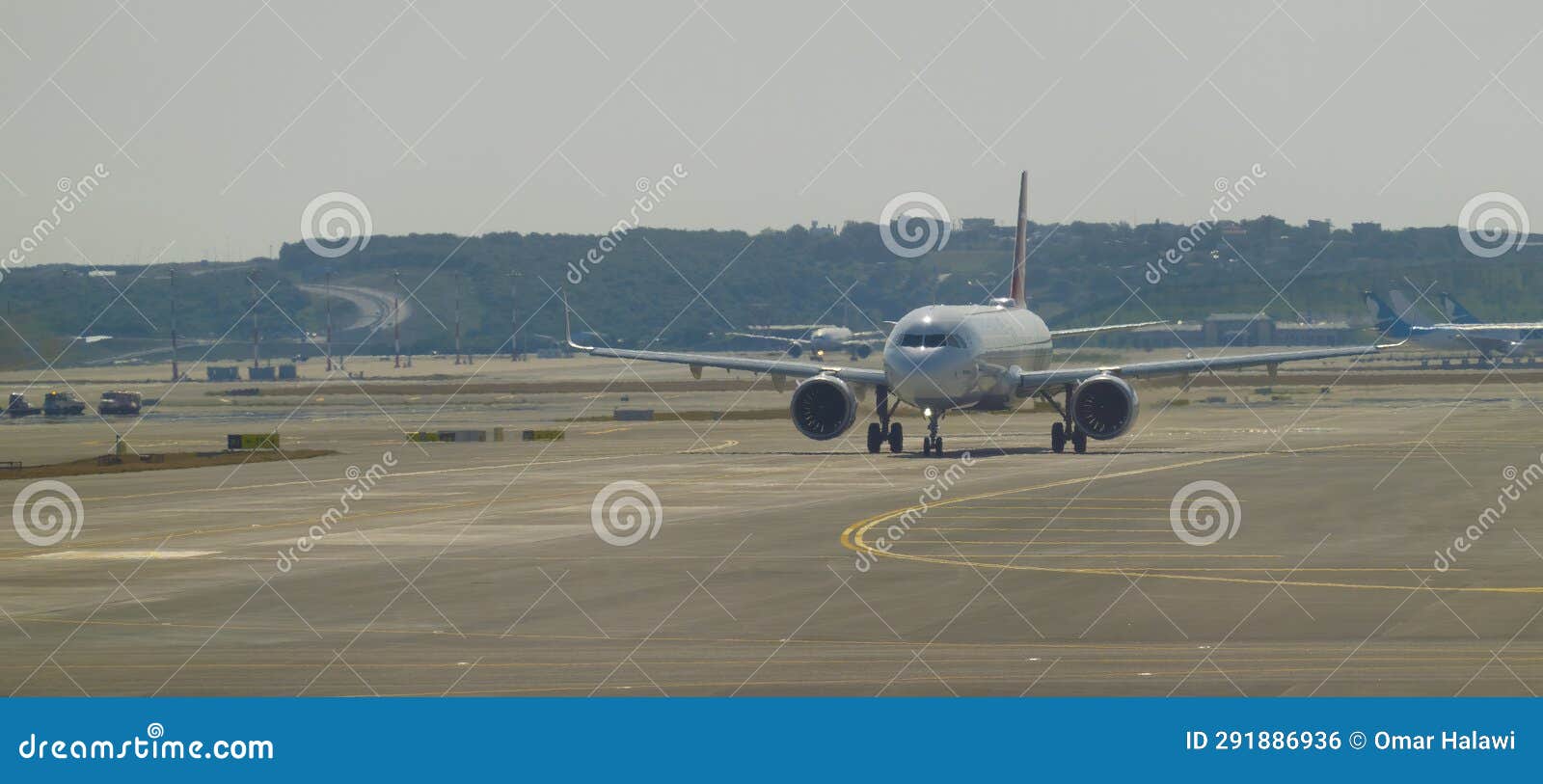 Plane on Runway in Warsaw Airport Stock Photo Image of arrival