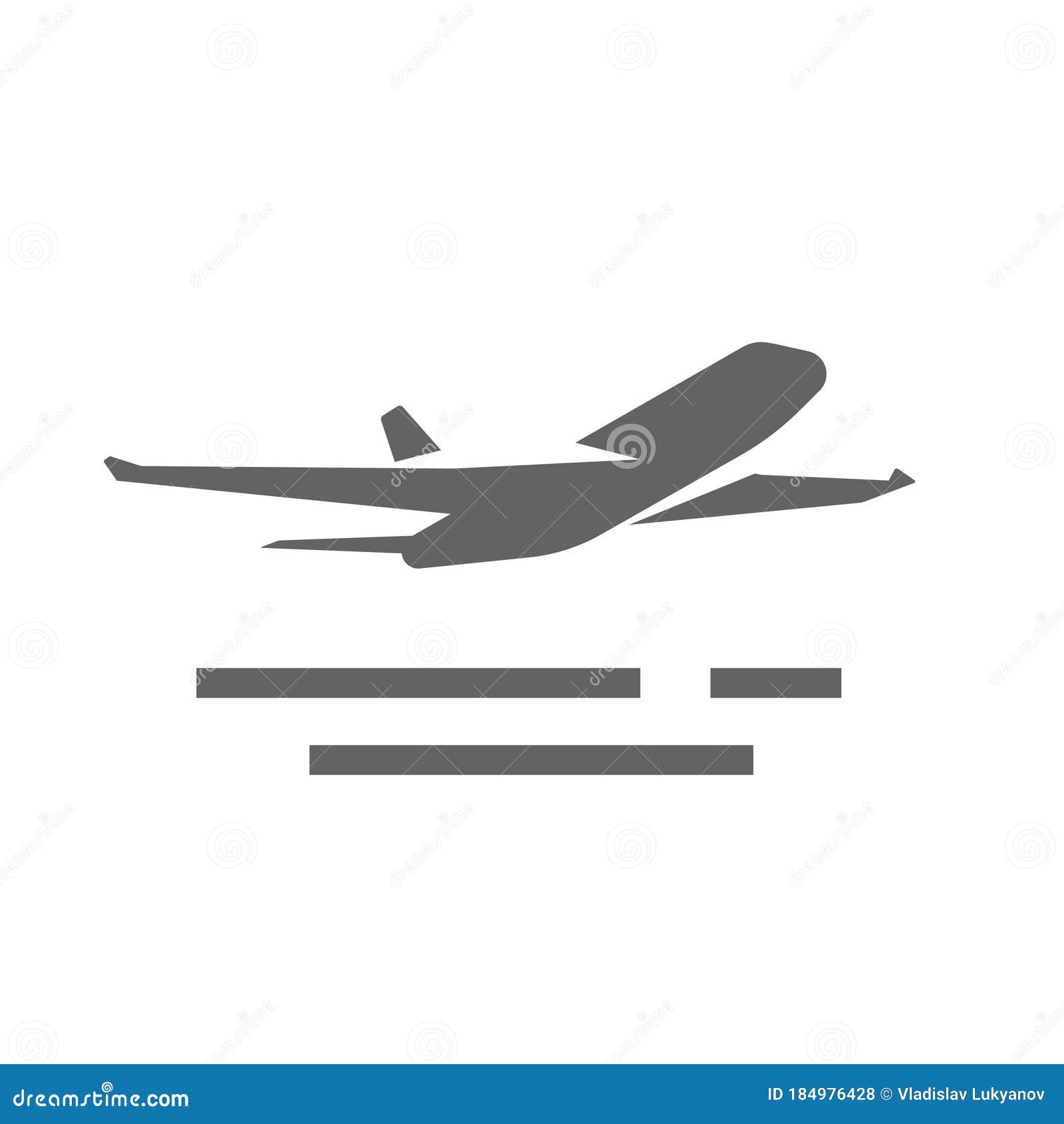 Plane Take Off Icon Vector Shape or Airplane Jet Silhouette Takeoff ...