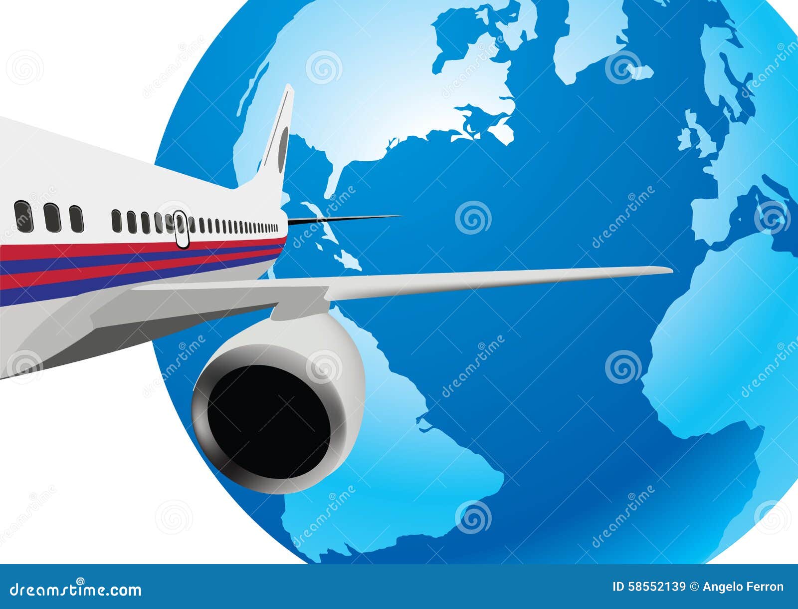 Plane taking off stock vector. Illustration of aviation - 58552139