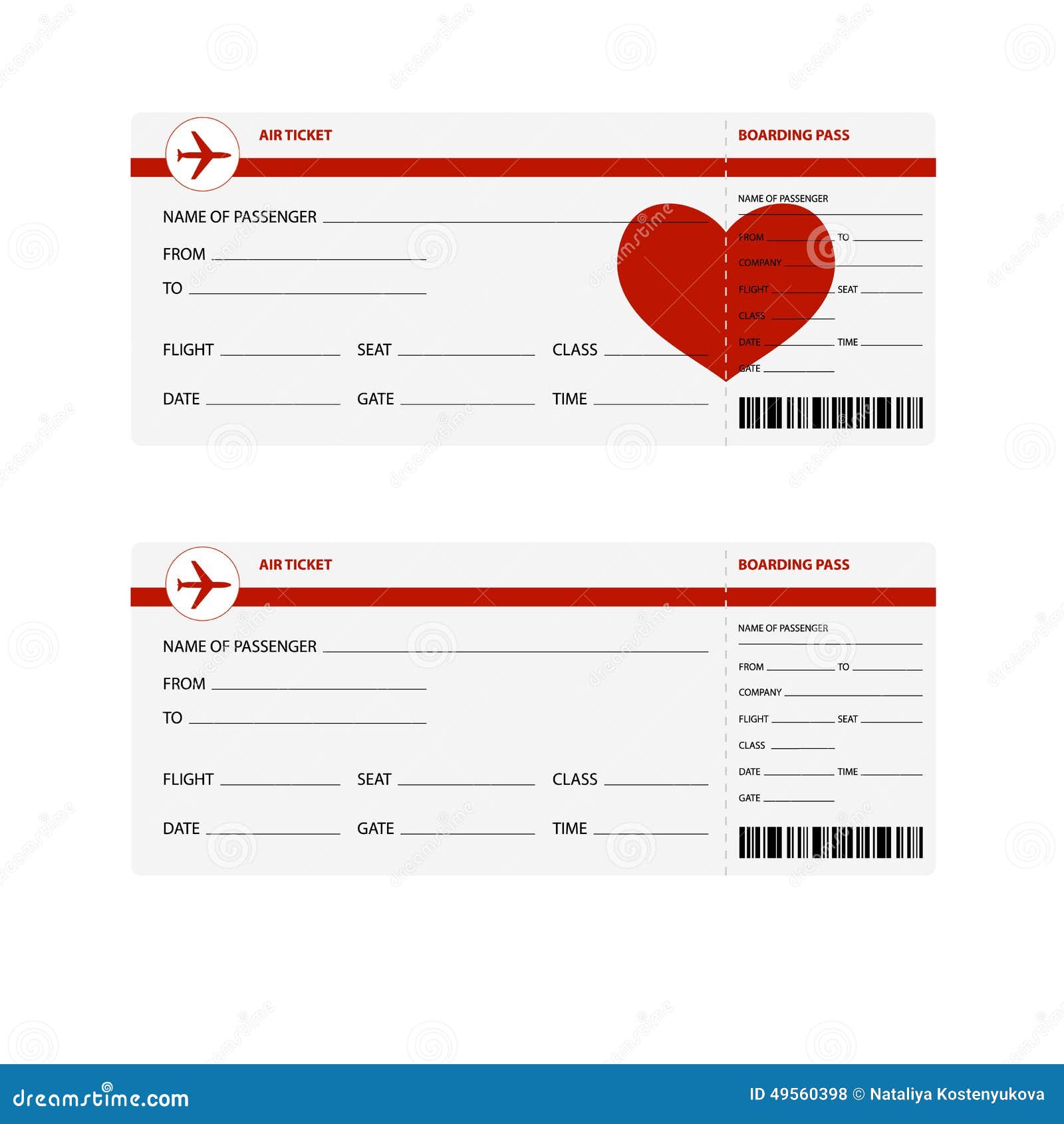 Plane tickets stock illustration. Illustration of valentine - 49560398