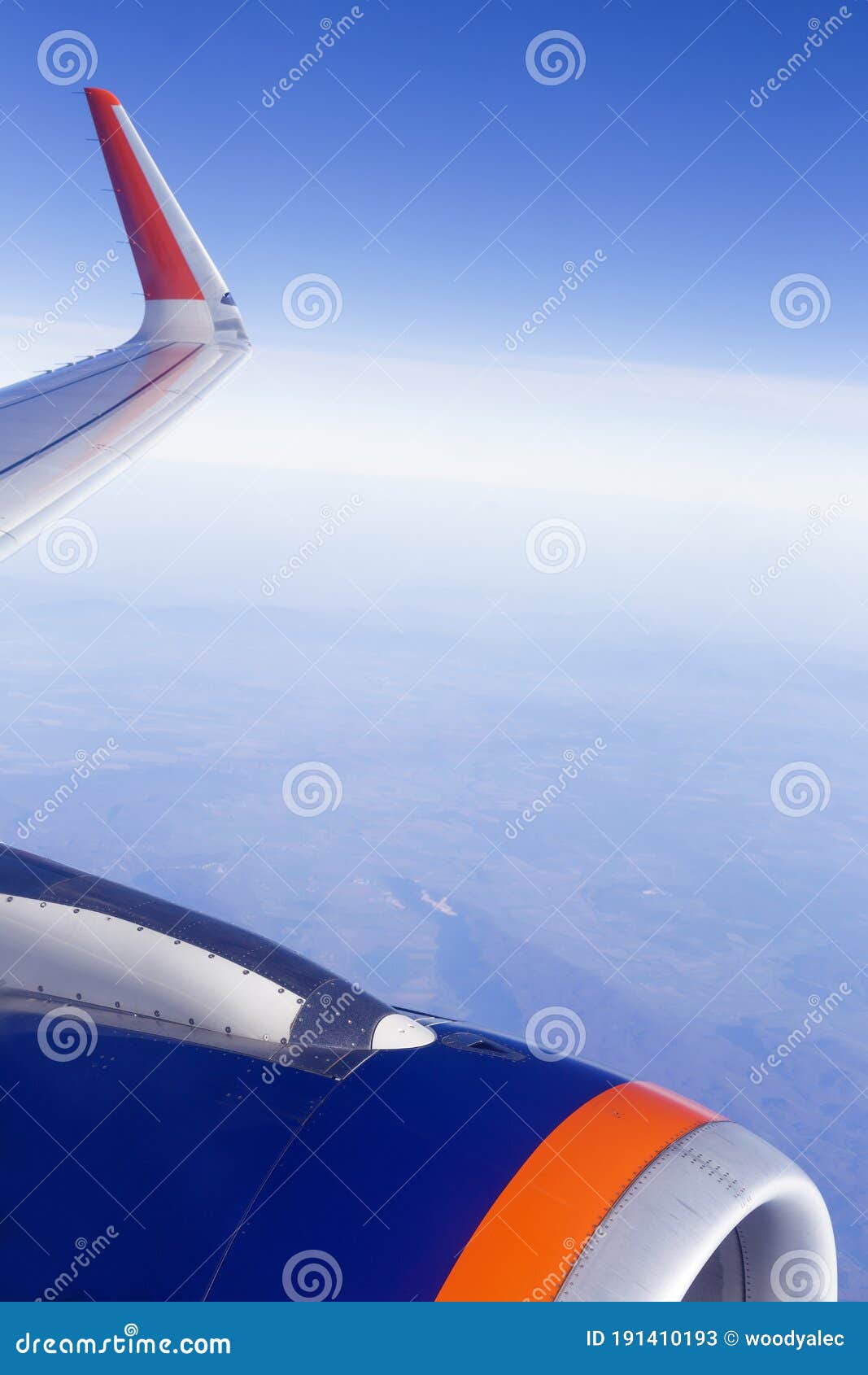 Plane Turbine Engine And Wing With Wingtip Stock Image - Image Of Copy,  Horizon: 191410193