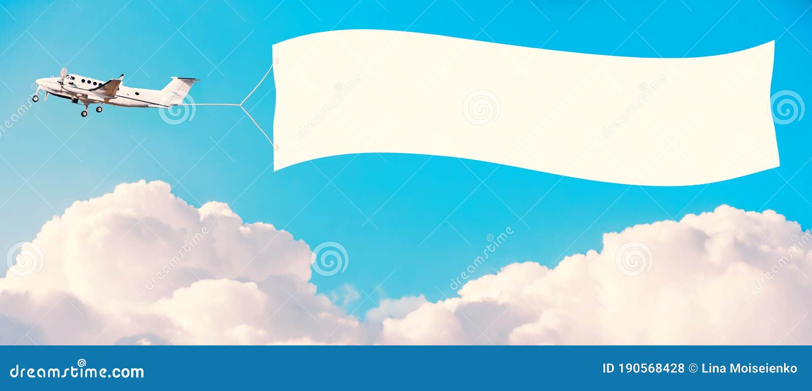 Download Plane With White Banner Stock Photo Image Of Message 190568428 PSD Mockup Templates