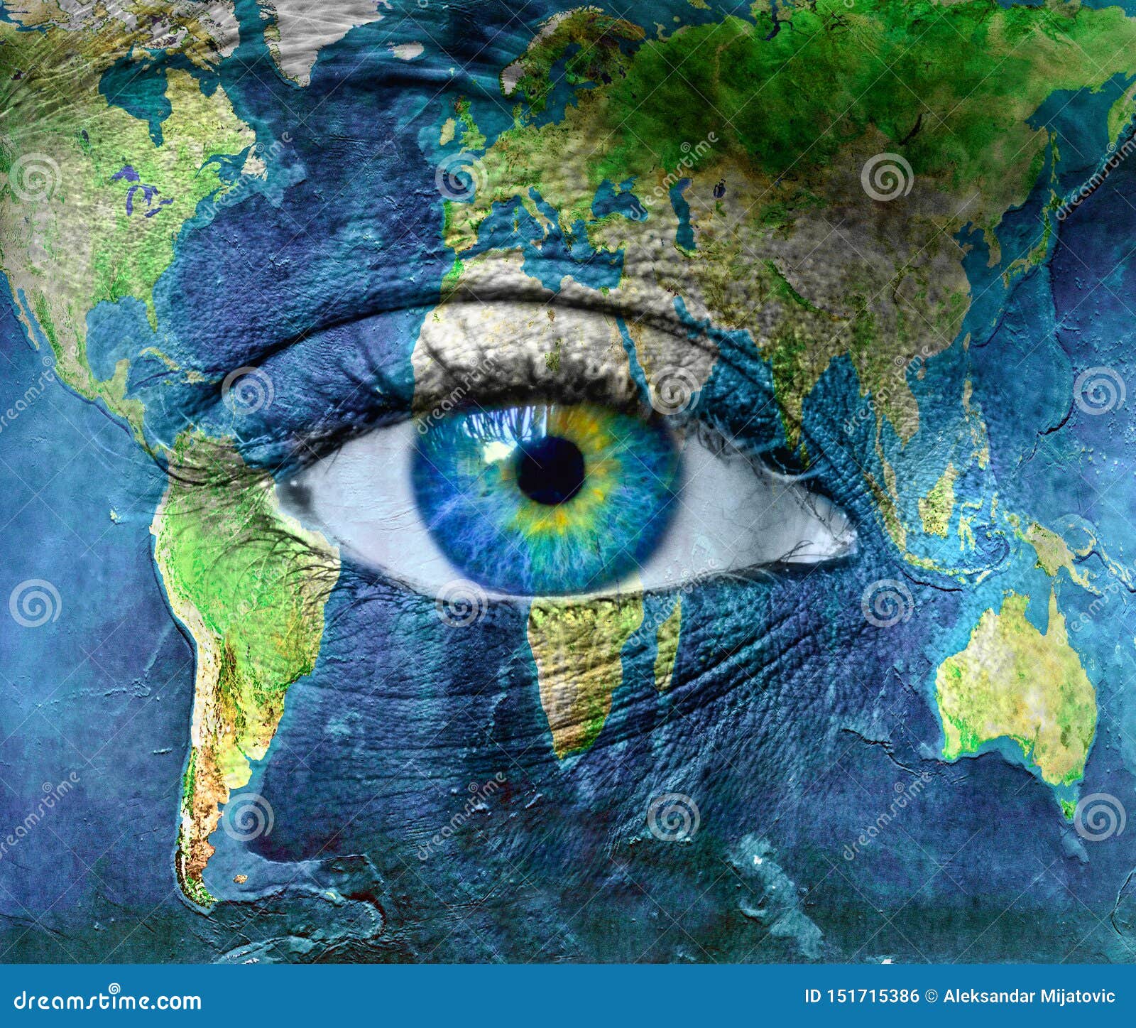 Earth and Blue Hman Eye Stock Photo Image of environmental, human 151715386