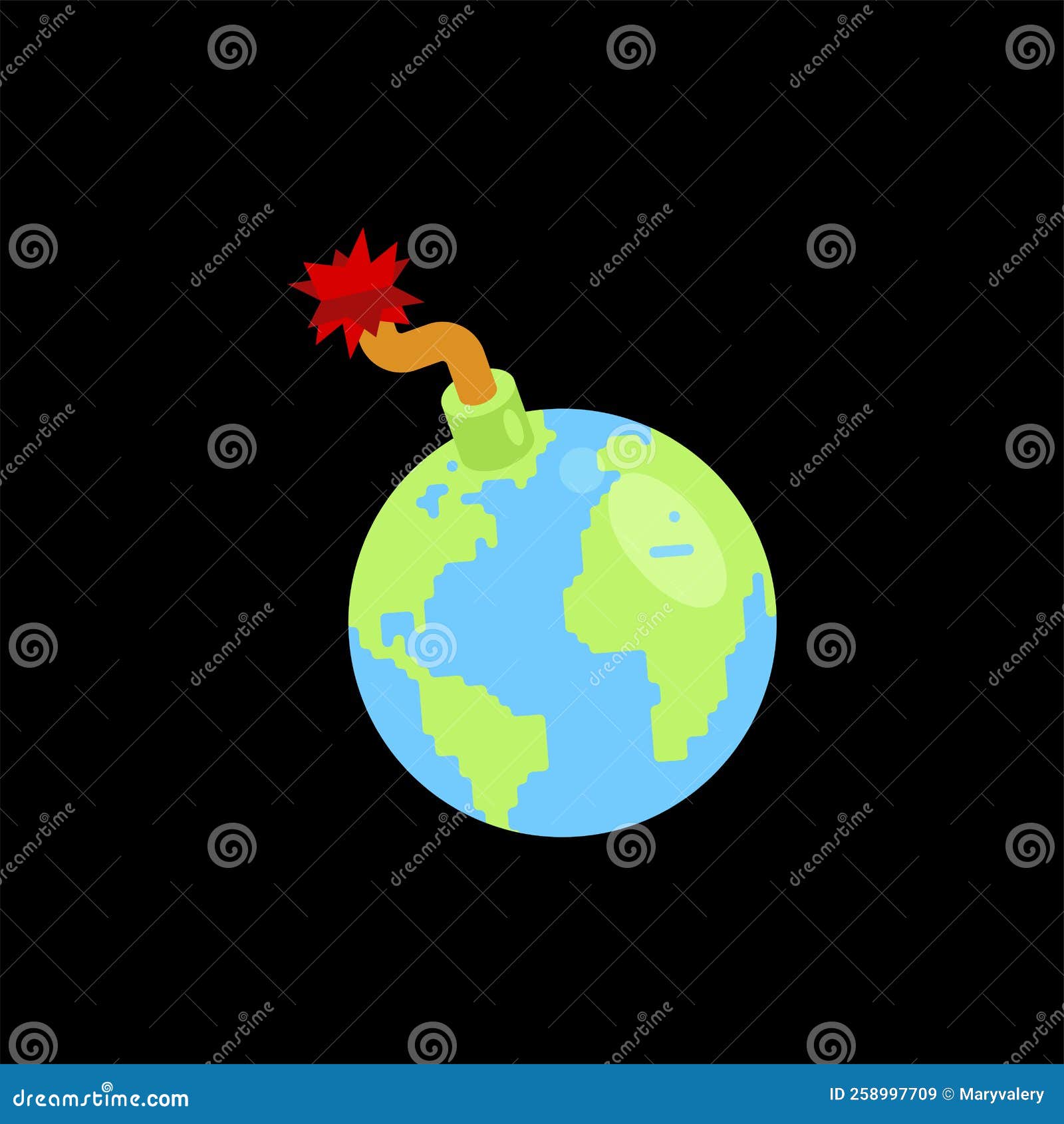 Earth Bomb. Earth Explosive Stock Vector Illustration of