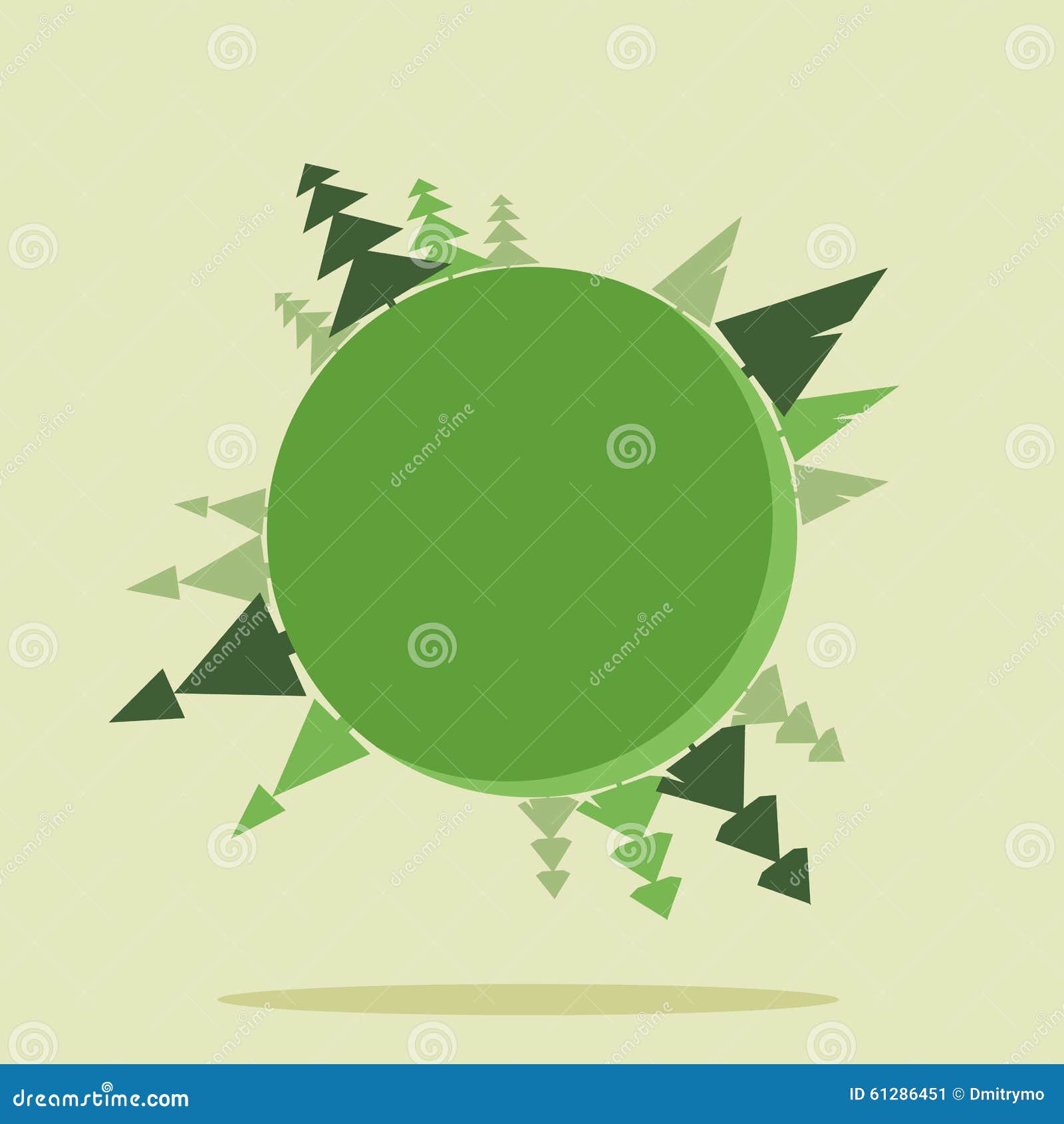 Earth with Christmas Trees Stock Vector Illustration of card