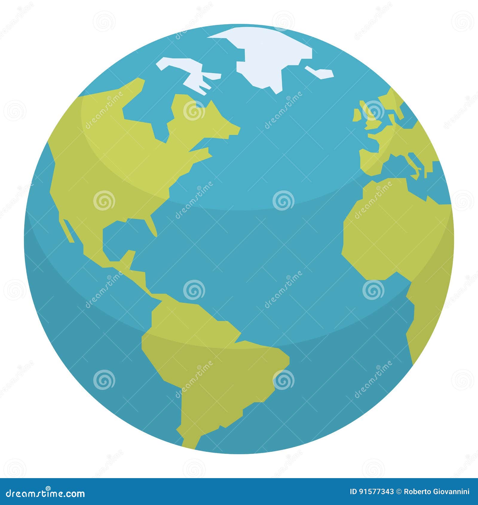 planet earth flat icon  on white