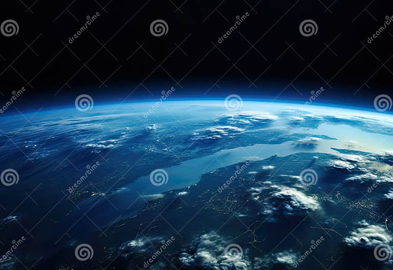 Planet Earth Globe View from Space Showing Realistic Earth Surface and