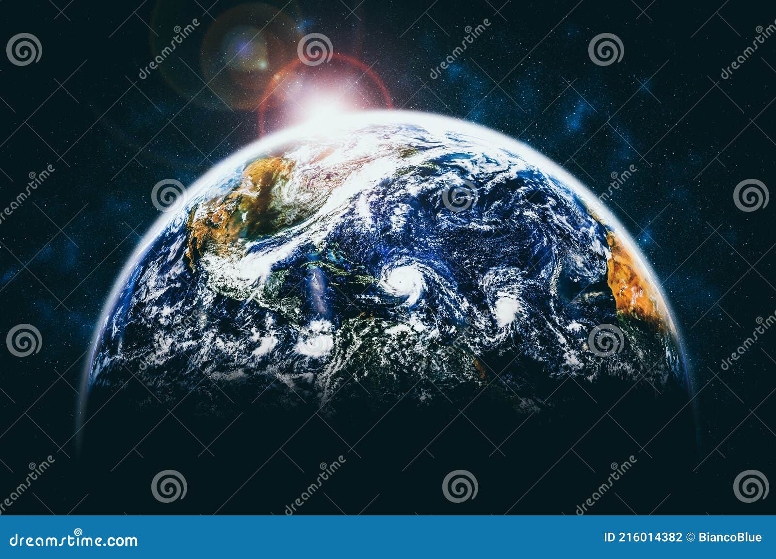planet earth globe view from space showing realistic earth surface and world map
