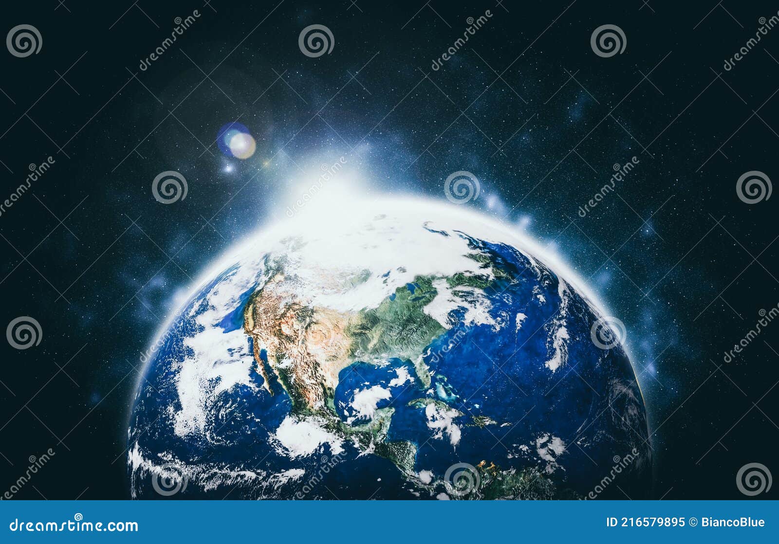 planet earth globe view from space showing realistic earth surface and world map