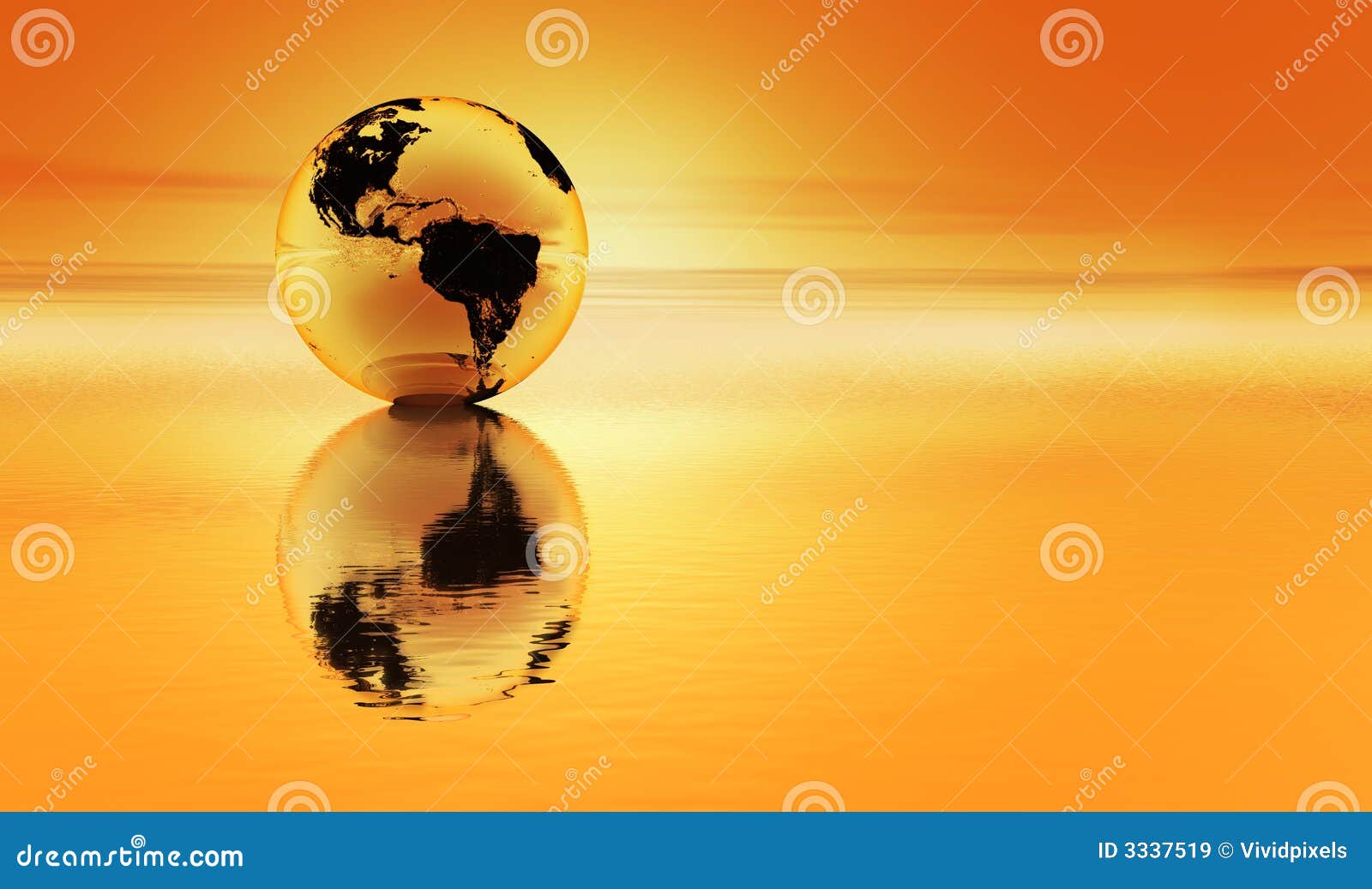 Earth in Glowing Orange Stock Illustration Illustration of