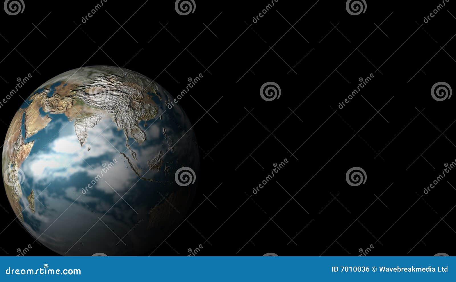 Planet earth from Space. View of a 3D Globe from Space - very high quality render