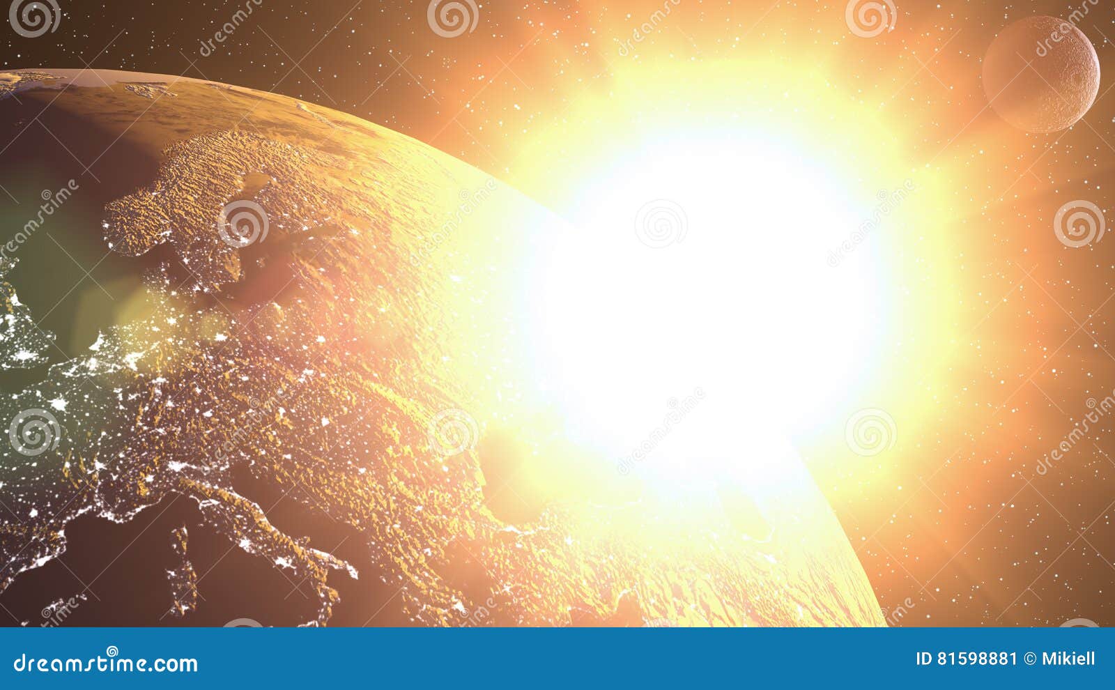 planet earth in space. globe in galaxy
