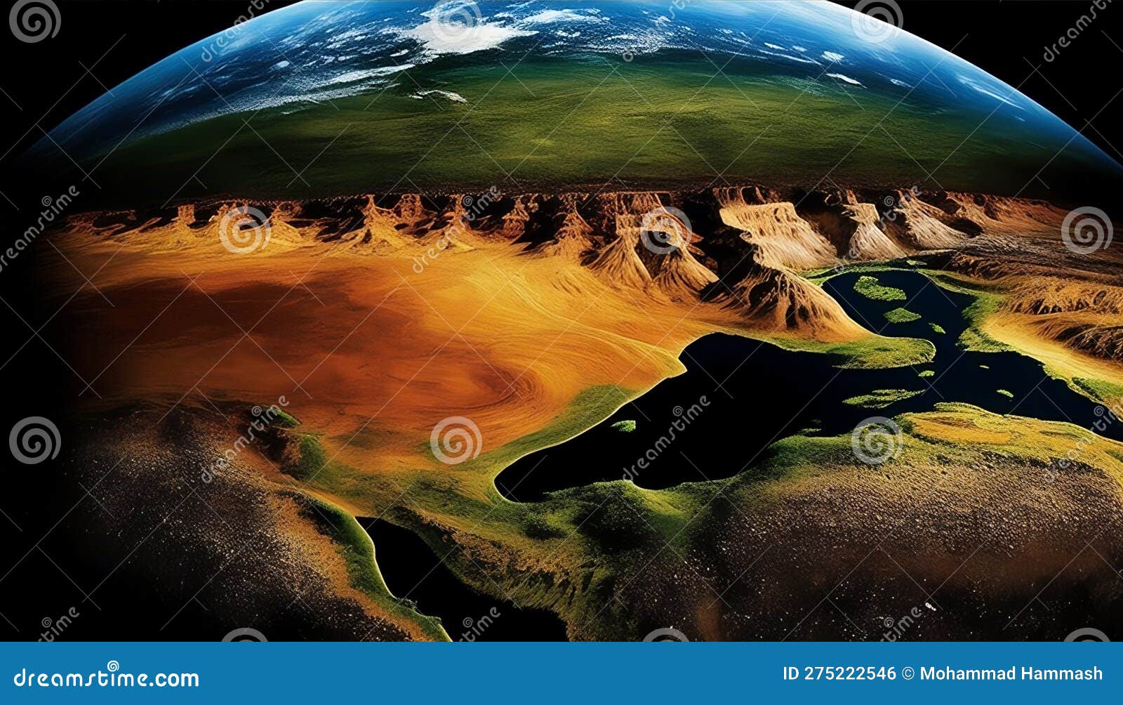 Planet Earth in Ultra High Definition: a Photorealistic View, Made with Generative AI Stock 