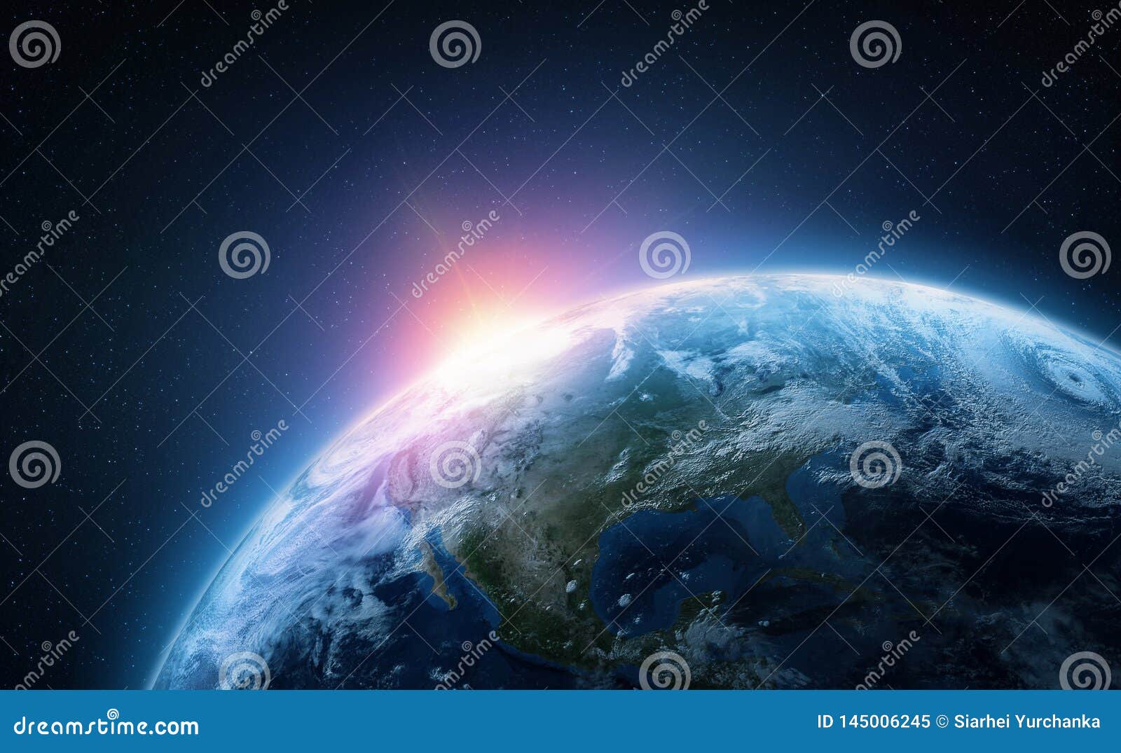 planet earth. view from space orbit. photorealistic 