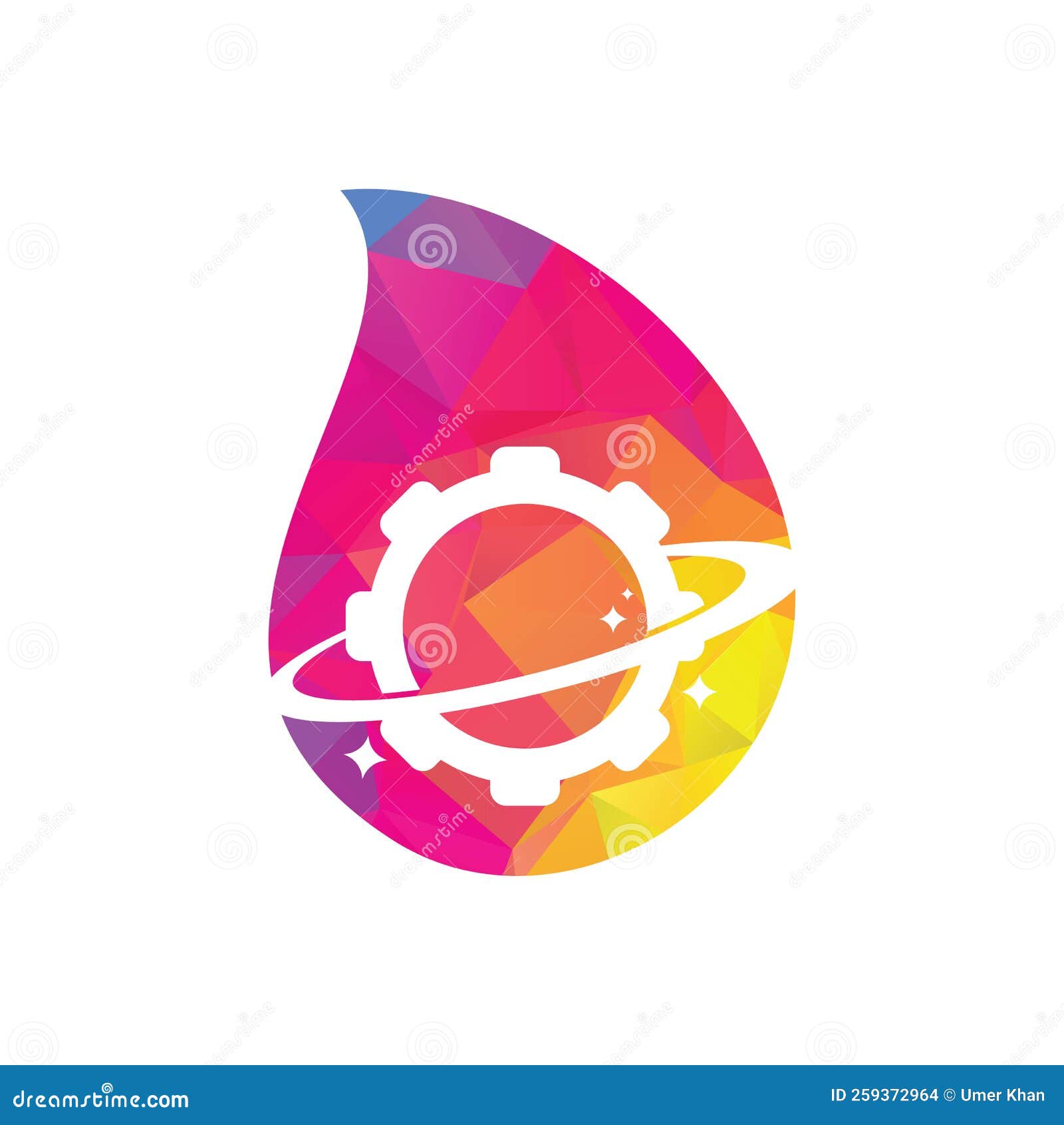 Gear Drop Oil Logo Concept Design. Symbol Graphic Template Element