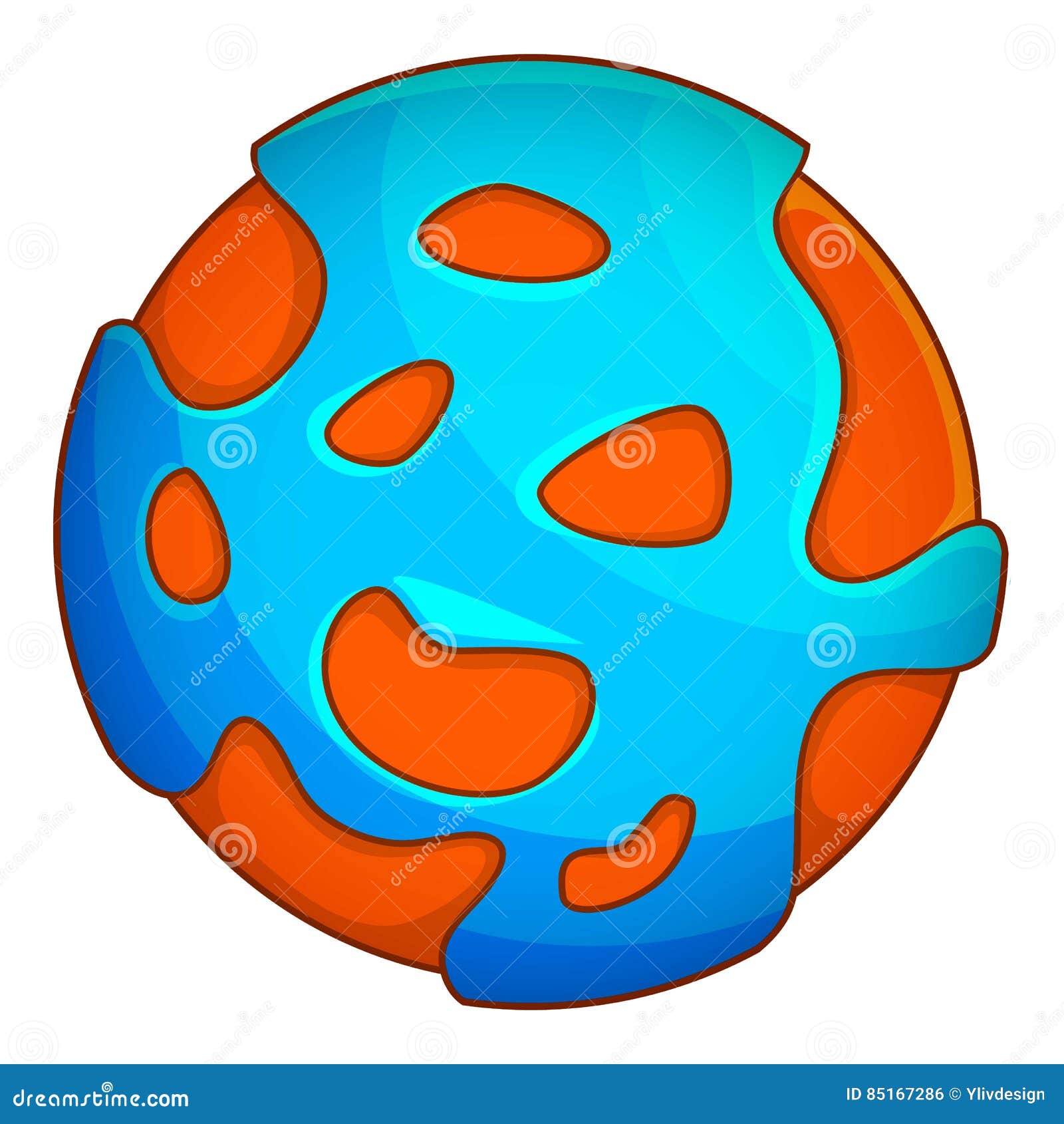 Planet icon, cartoon style stock vector. Illustration of earth - 85167286