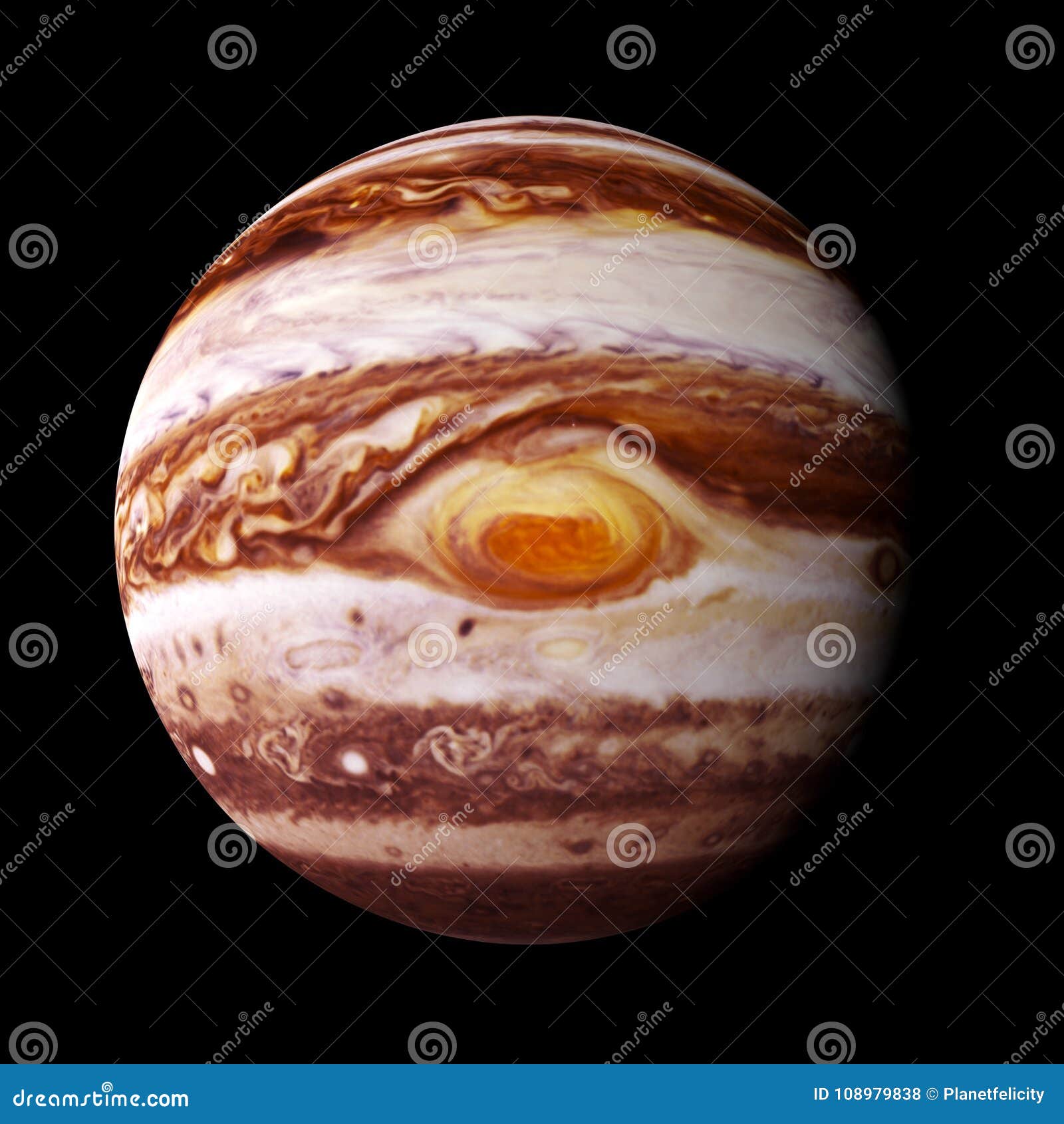 planet jupiter  on black background with focus on the red spot, s of this image are furnished by nasa