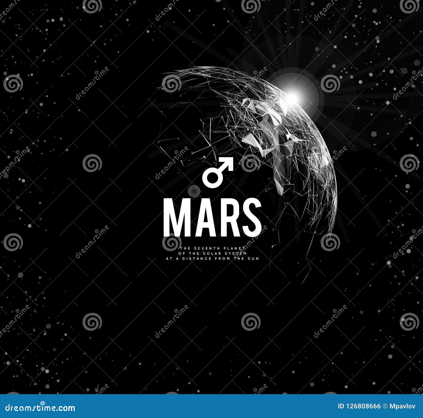 The Mars. Vector Illustration. Mars in Astrology Symbolizes