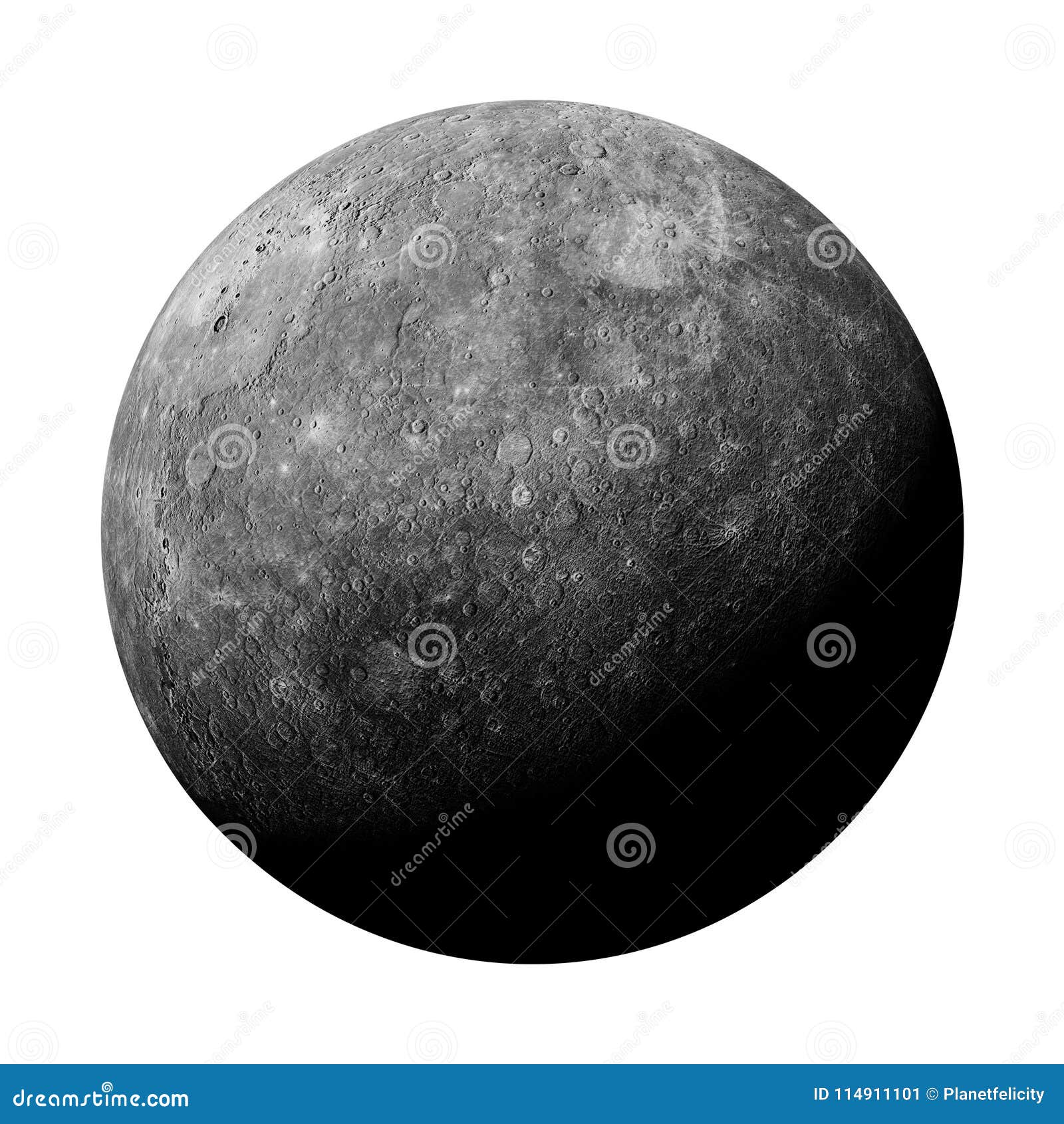 planet mercury  on white background