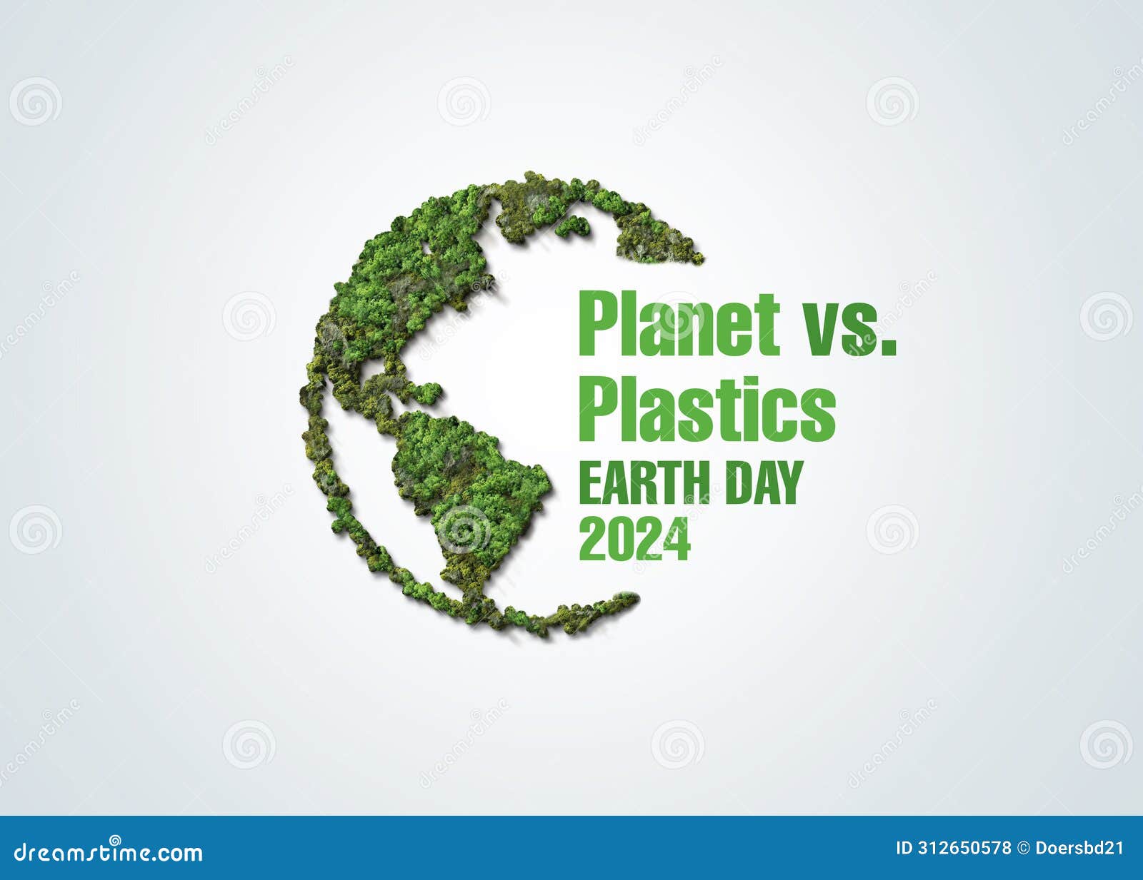 Vs. Plastics , Earth Day 2024 Concept 3d Tree Background Stock