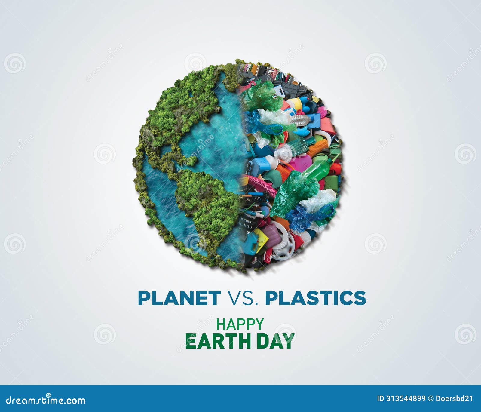 Vs. Plastics , Earth Day 2024 Concept 3d Tree Background Stock