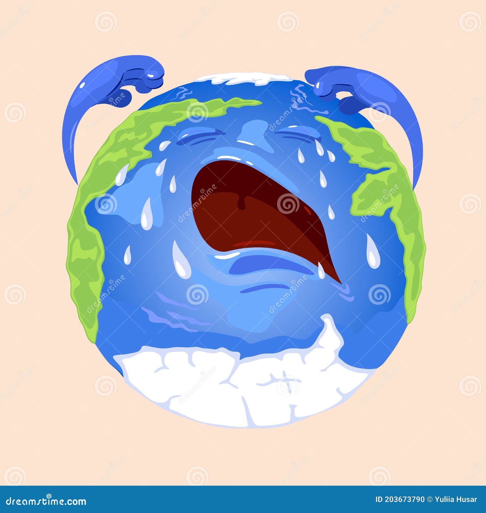 Planeta De La Tierra Llorando Con Dibujos Animados Ilustración del Vector -  Ilustración de clima, ambiente: 203673790