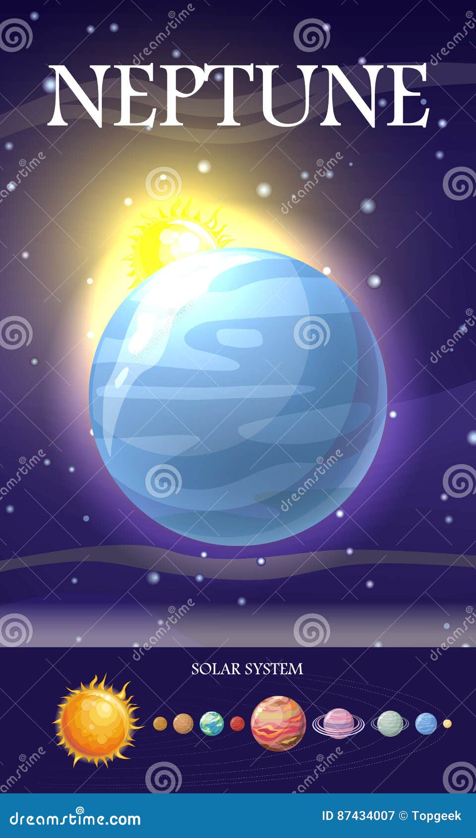 Planeta Netuno No Sistema Solar Ilustração do Vetor - Ilustração de cosmo,  saturno: 87434007, image size:960x1690