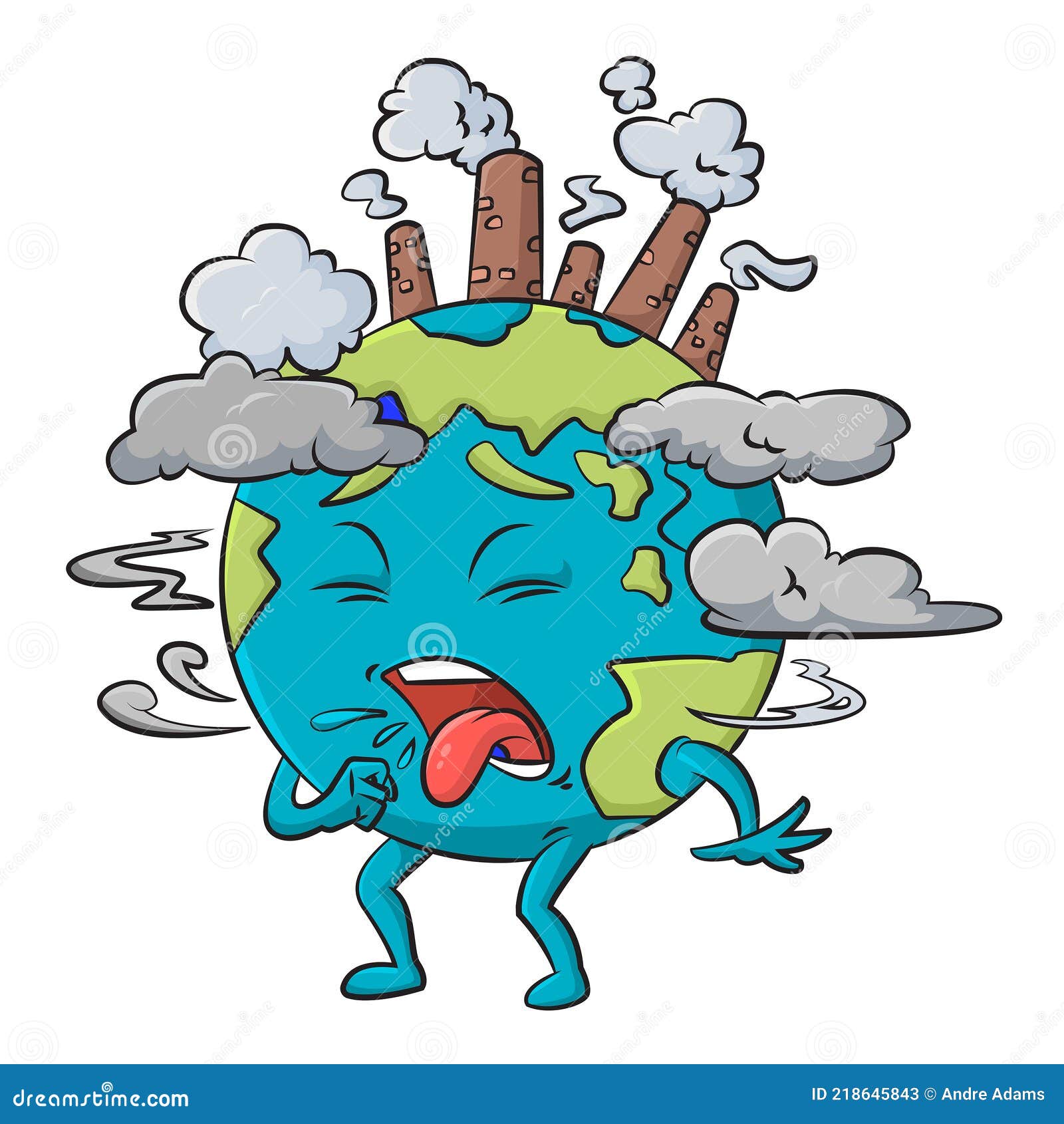 Planeta Tierra Atragantándose Con La Contaminación Ilustración del Vector -  Ilustración de tierra, asfixiante: 218645843